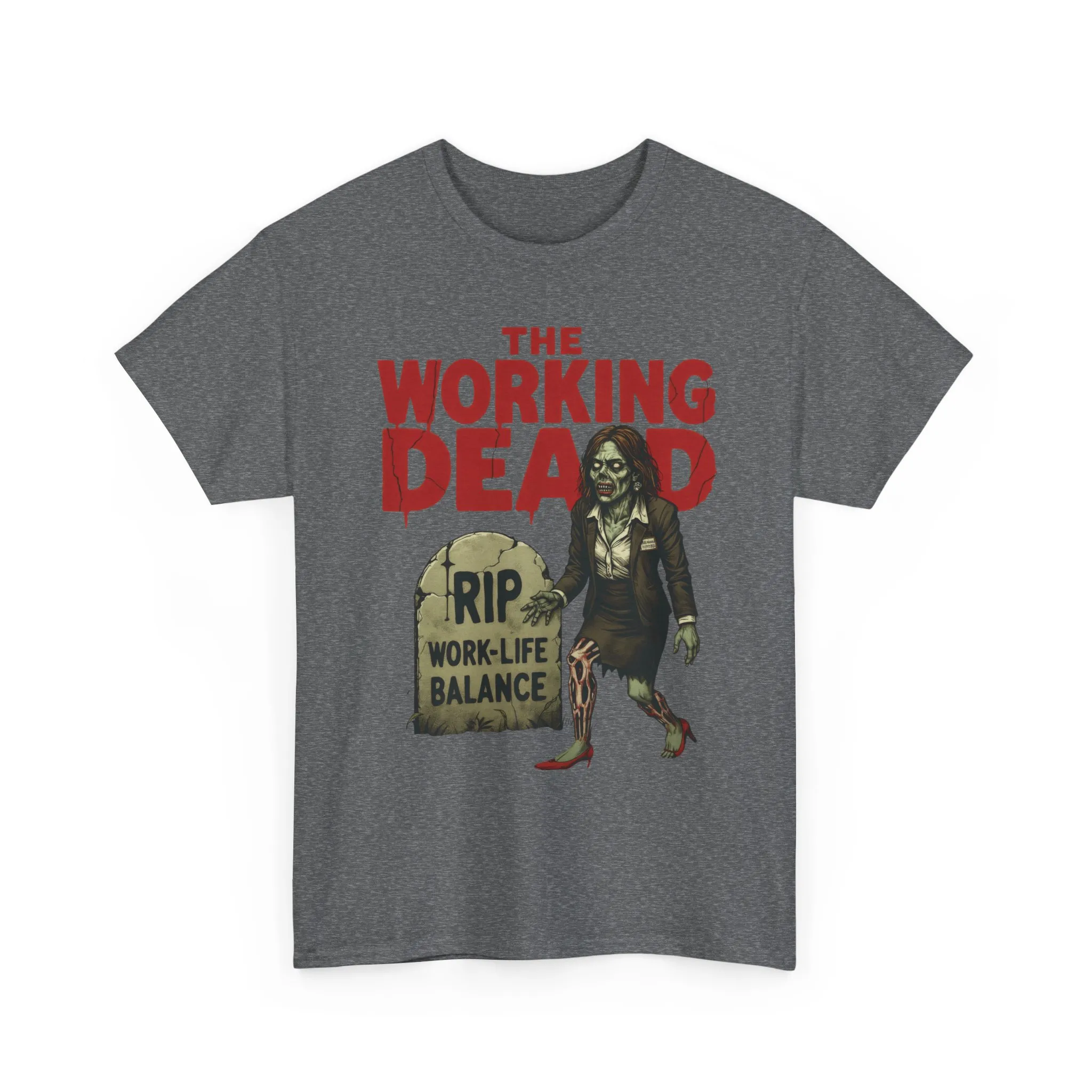 The Working Dead Women's Shirt, Funny Work Life Balance Zombie Tee, RIP Work Shirt, Halloween Office Humor, Overworked Shirt - Image 10