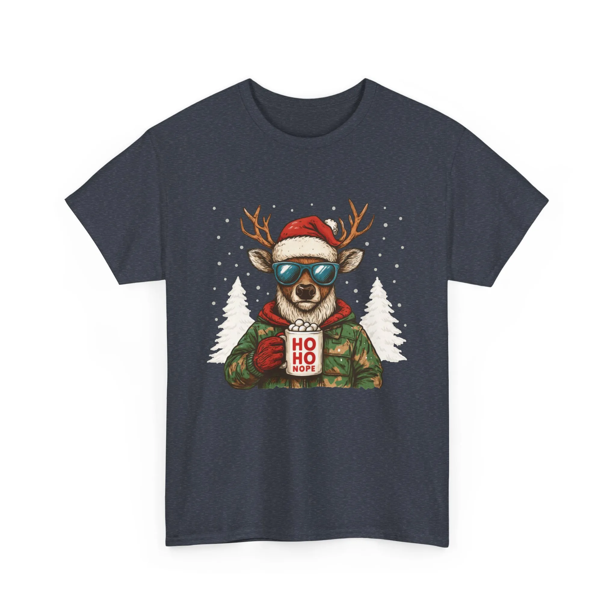 Men's HO HO NOPE Funny Christmas Sweatshirt, Cool Reindeer Pullover - Image 2