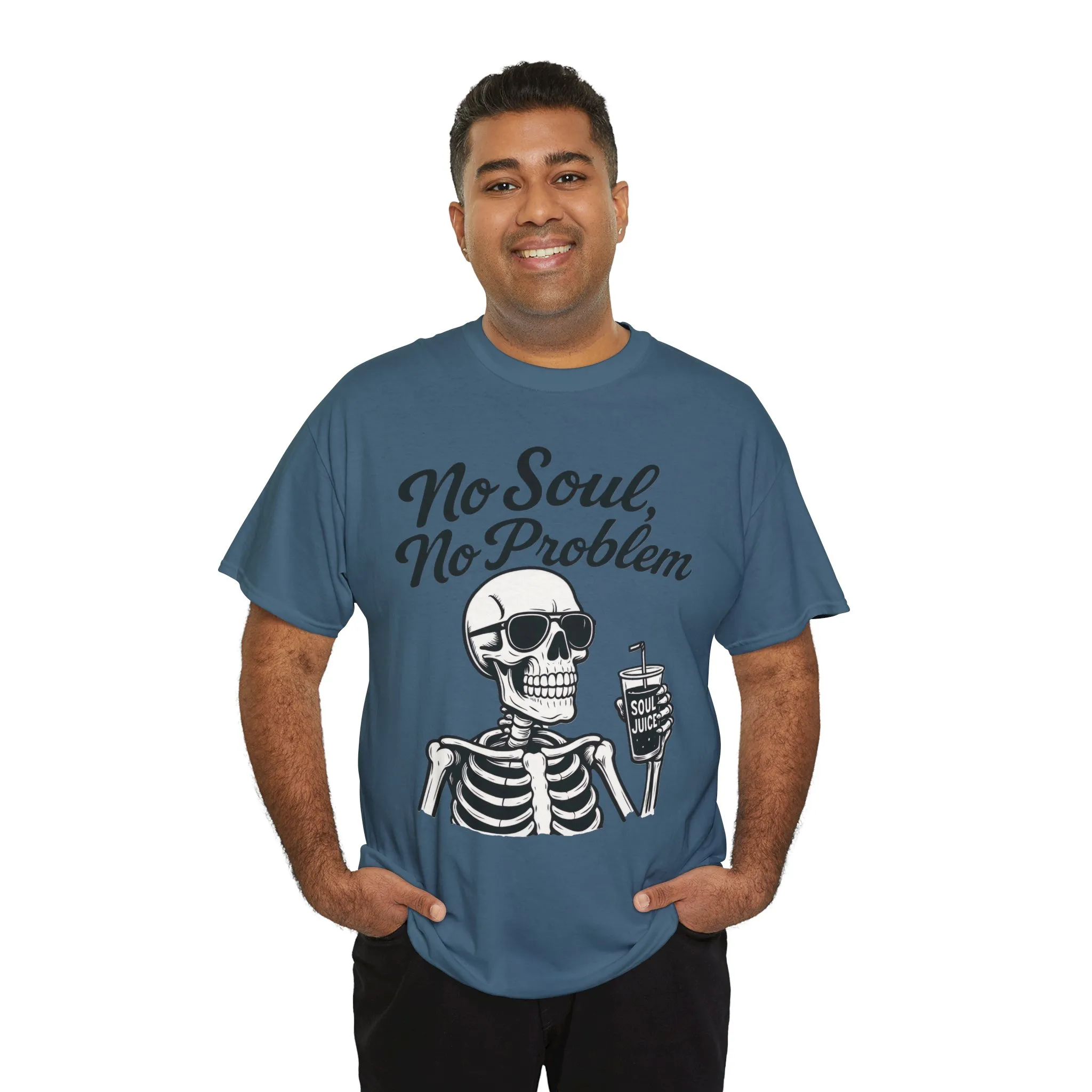No Soul No Problem Skeleton T-Shirt for Men, Funny Gothic Skull Tee, Cool Spooky Halloween Shirt, Dark Humor Skeleton Graphic Top - Image 28