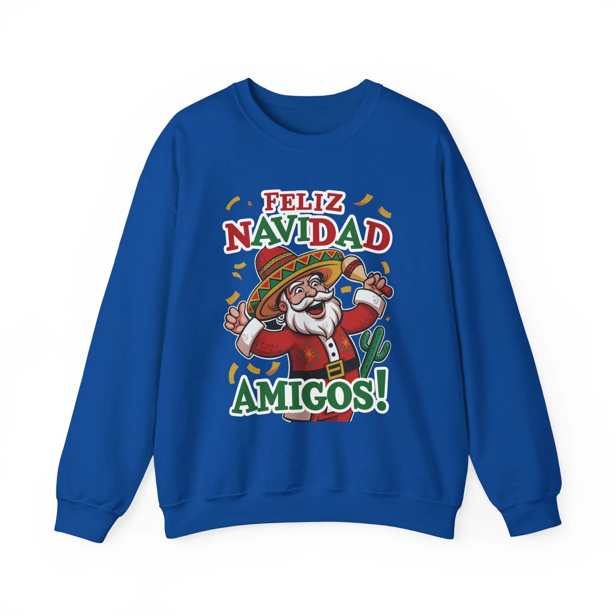 Feliz Navidad Amigos Sweatshirt, Funny Mexican Santa Christmas Jumper, Latin Holiday Fiesta Pullover - Image 19