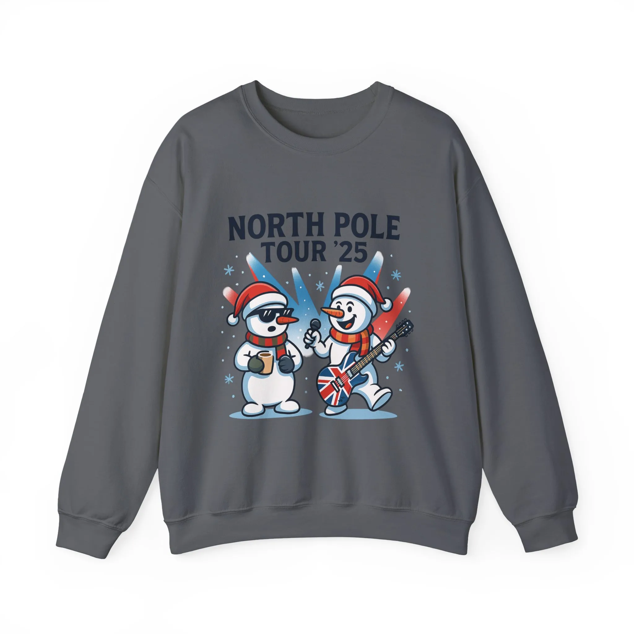 North Pole Tour 25 Women's Christmas Sweatshirt, Funny Rock Holiday Jumper - Image 13