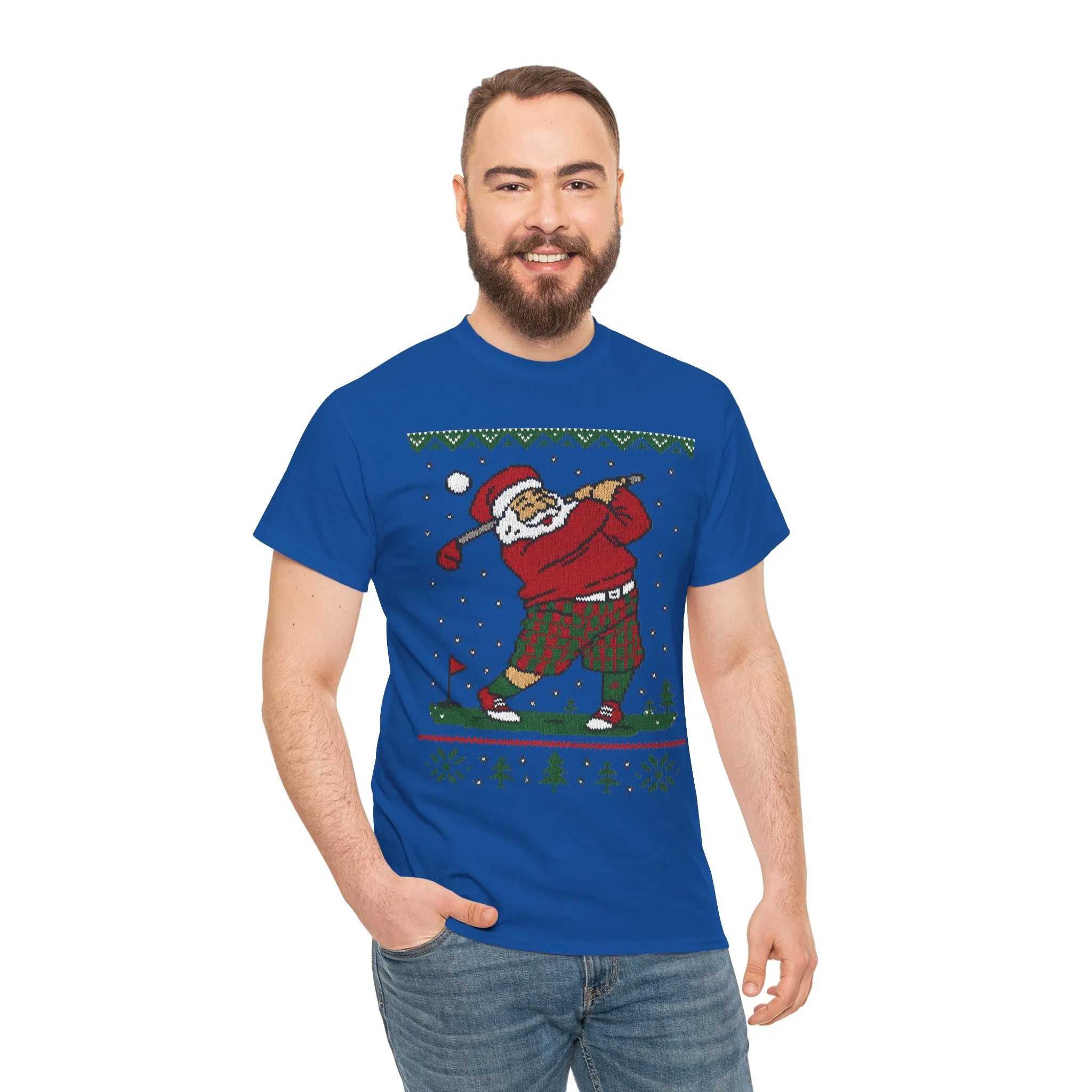 Funny Golfing Santa Christmas T-Shirt, Ugly Christmas Golf Shirt for Men, Holiday Golf Player Tee - Image 20