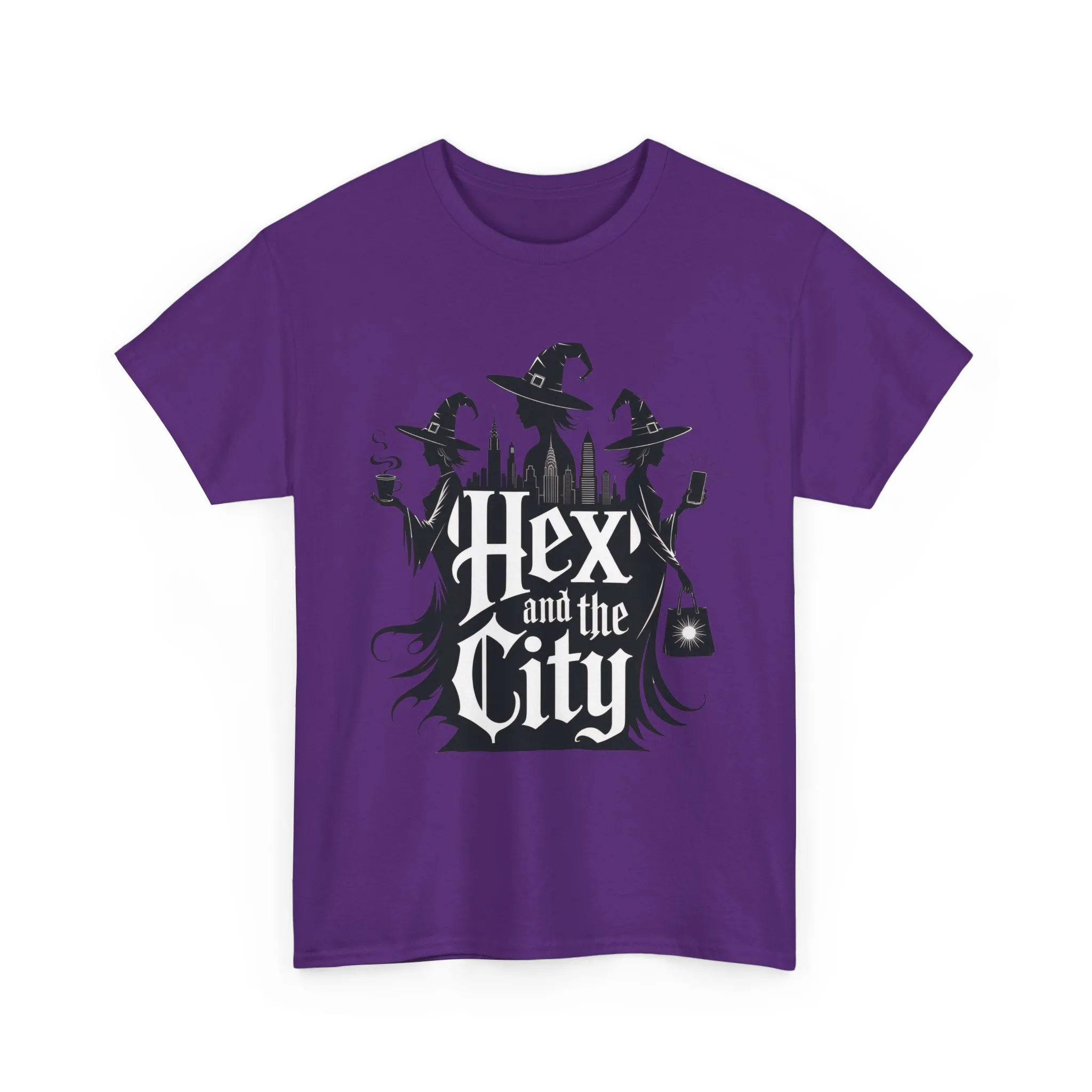 Women's Hex and the City Witch Shirt, Gothic Witches New York Skyline Halloween T-Shirt for Women - Image 19