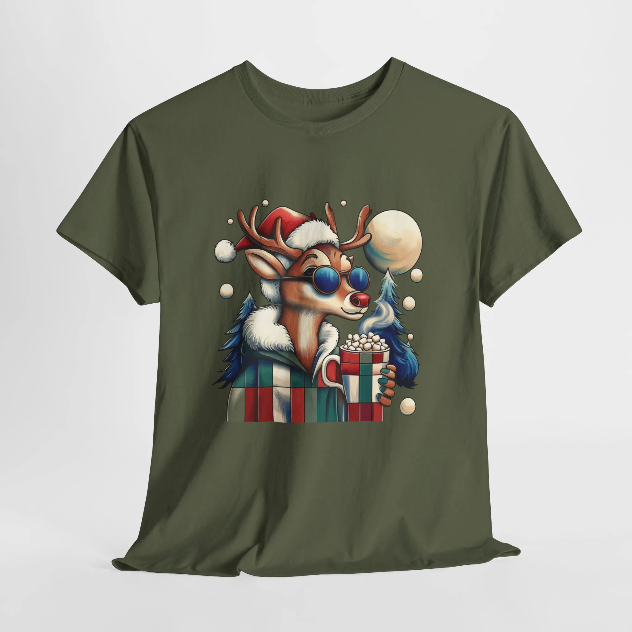 Cool Reindeer Christmas T-Shirt, Funny Holiday Shirt for Men - Image 7