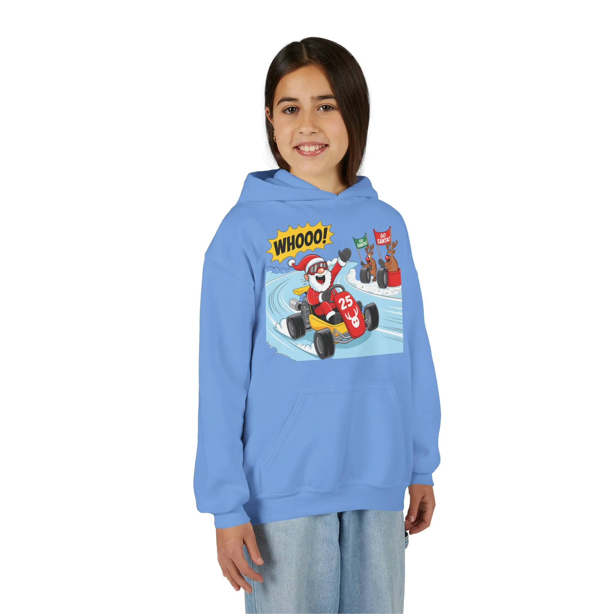 Go Santa Kart Racing Christmas Hoodie, Funny Santa - Reindeer Holiday Sweatshirt for Kids, Cute Christmas Jumper Youth Gift - Image 24