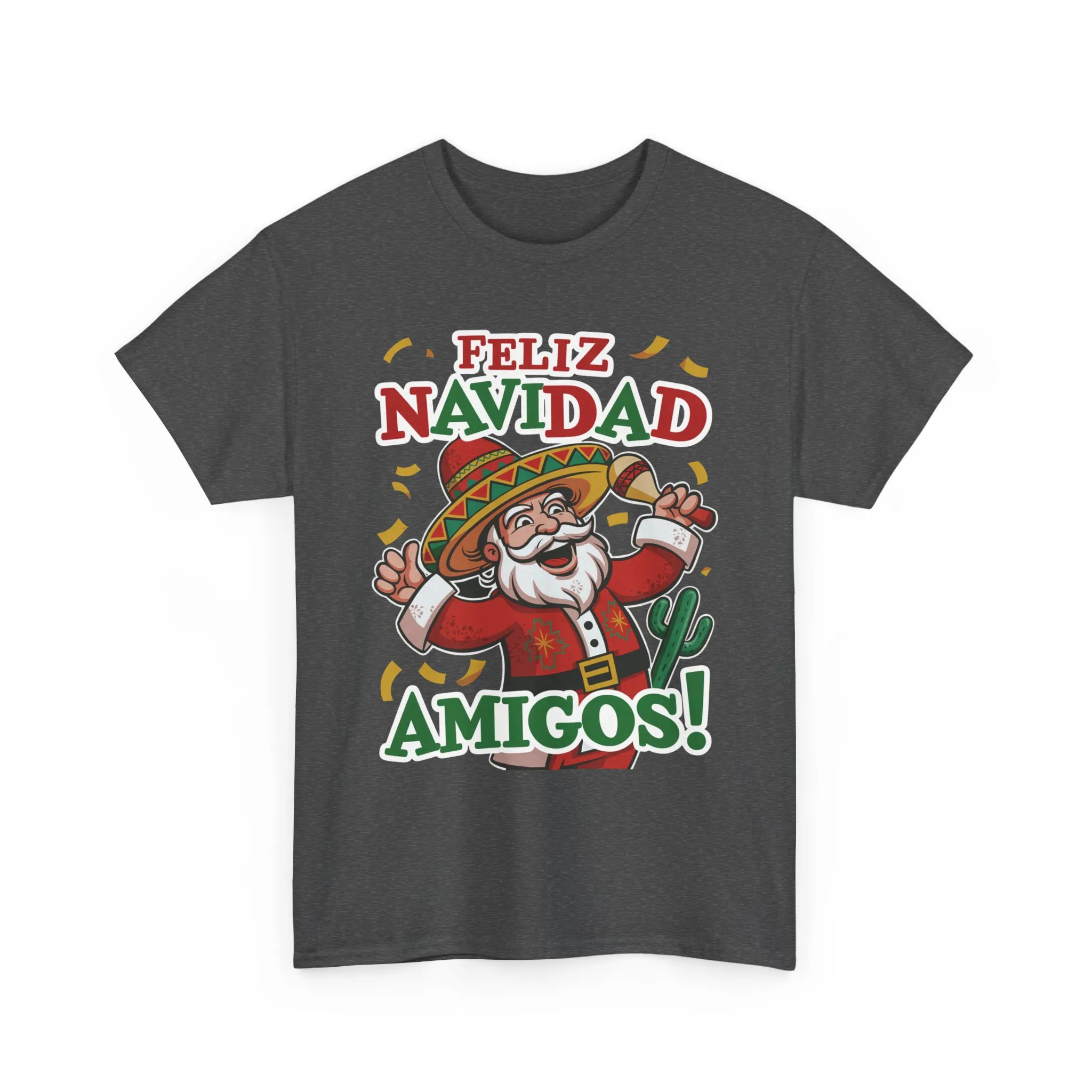 Feliz Navidad Amigos! Funny Mexican Santa Christmas T-Shirt, Latin Holiday Tee, Sombrero Santa Fiesta Shirt - Image 13