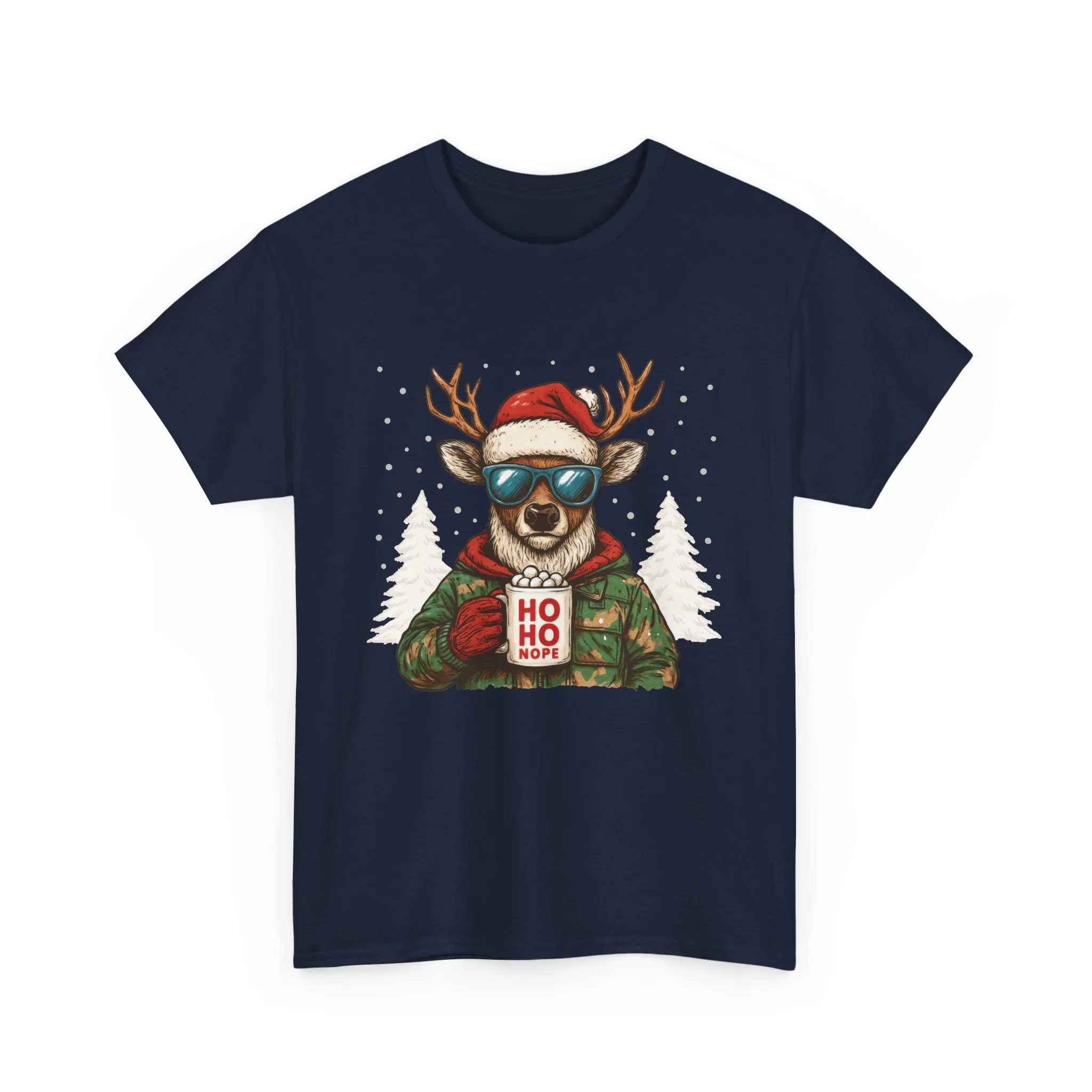 Men's HO HO NOPE Funny Christmas Sweatshirt, Cool Reindeer Pullover - Image 25