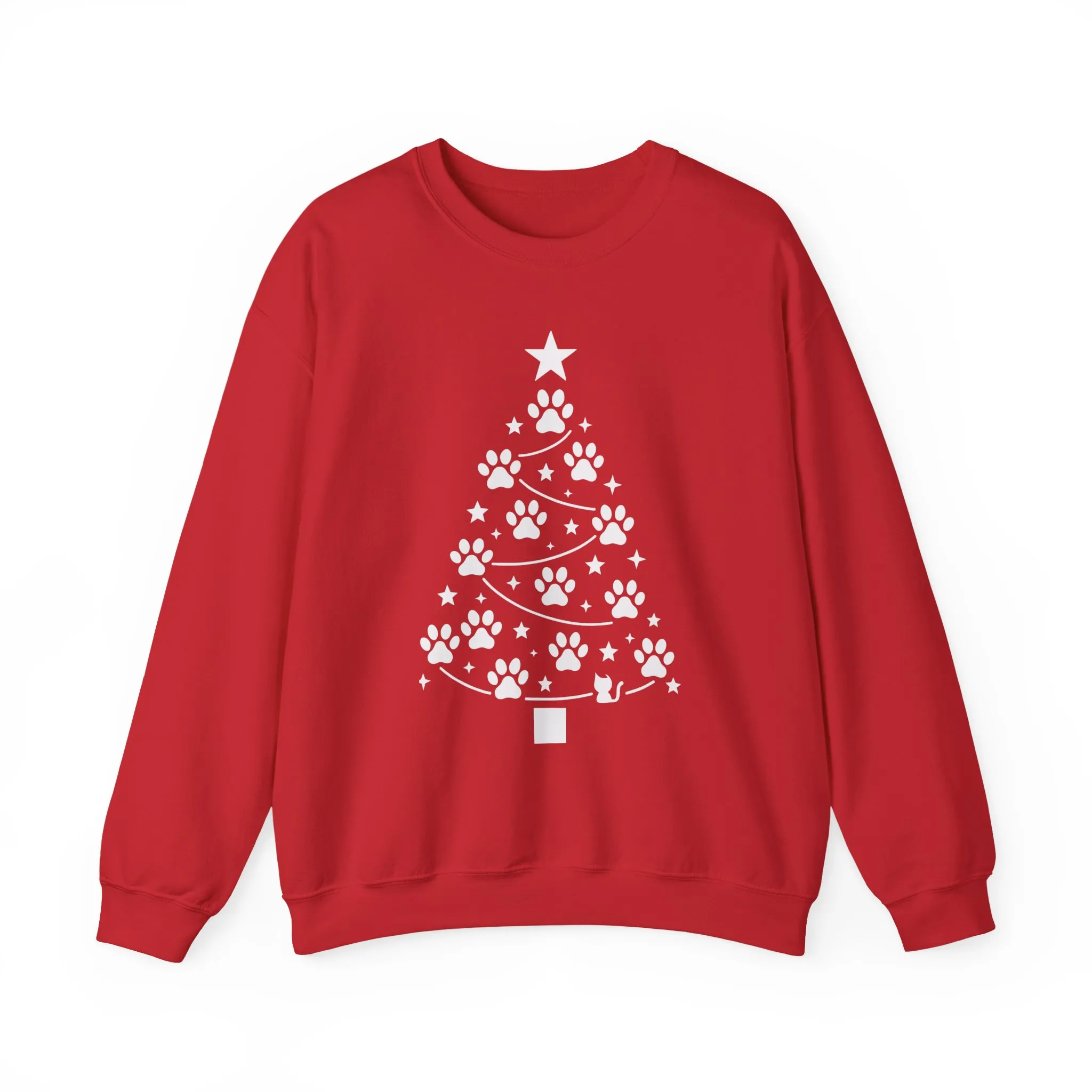 Paw Christmas Tree Women's Sweatshirt, Pet Lover Holiday Sweater - Image 22