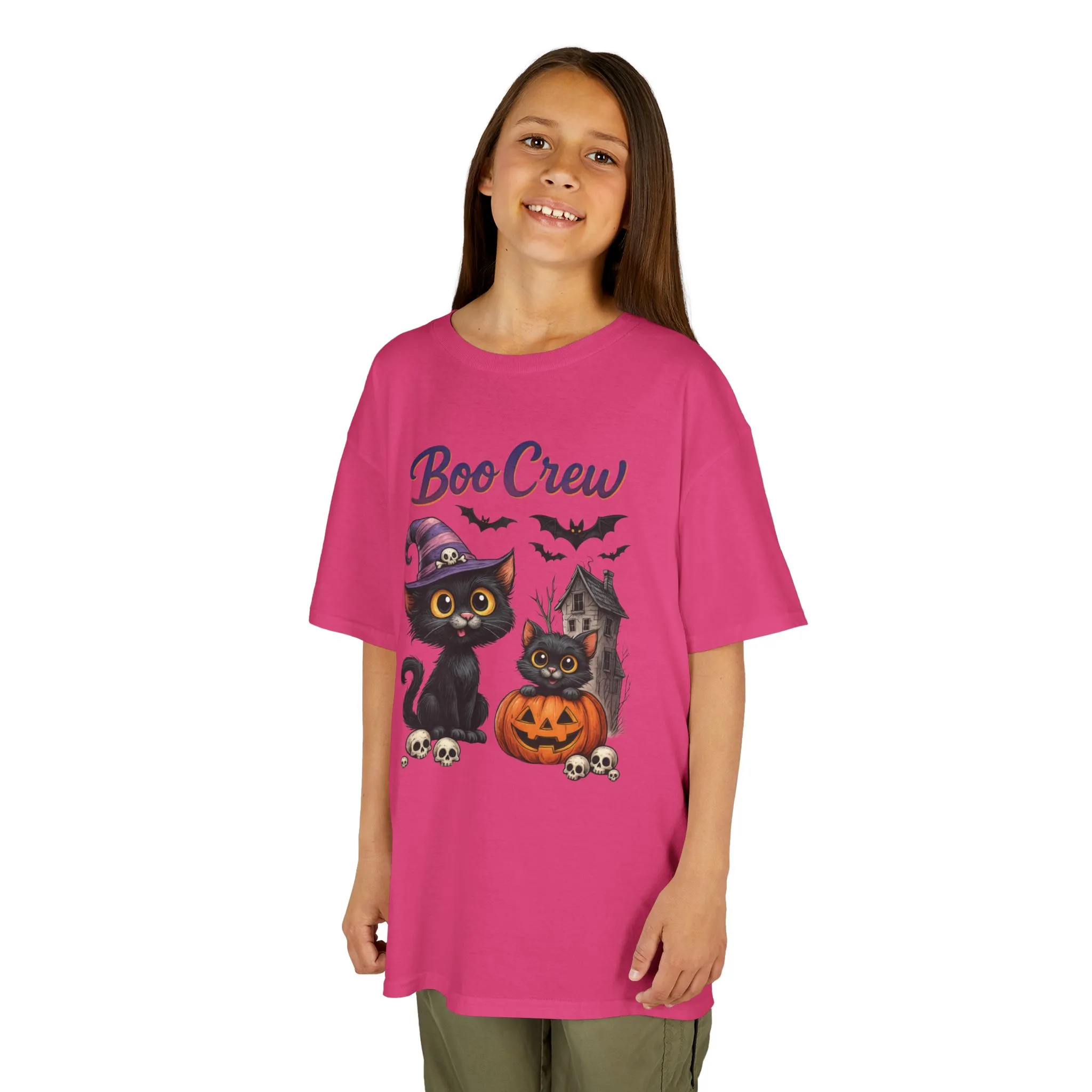 Boo Crew Kids Halloween T-Shirt, Cute Black Cats Pumpkin Design, Fun Spooky Shirt for Girls Boys - Image 23