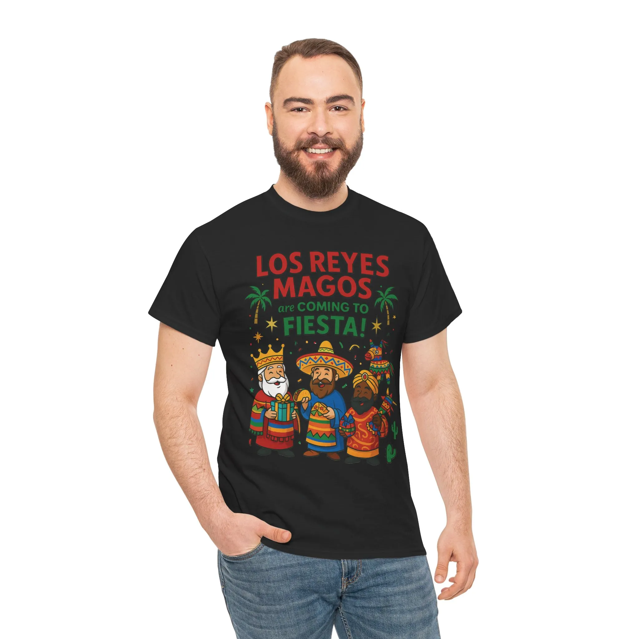 Los Reyes Magos Are Coming to Fiesta!, Funny Three Kings Day Shirt, Día de los Reyes Magos T-Shirt for Christmas Fiesta Lovers - Image 5