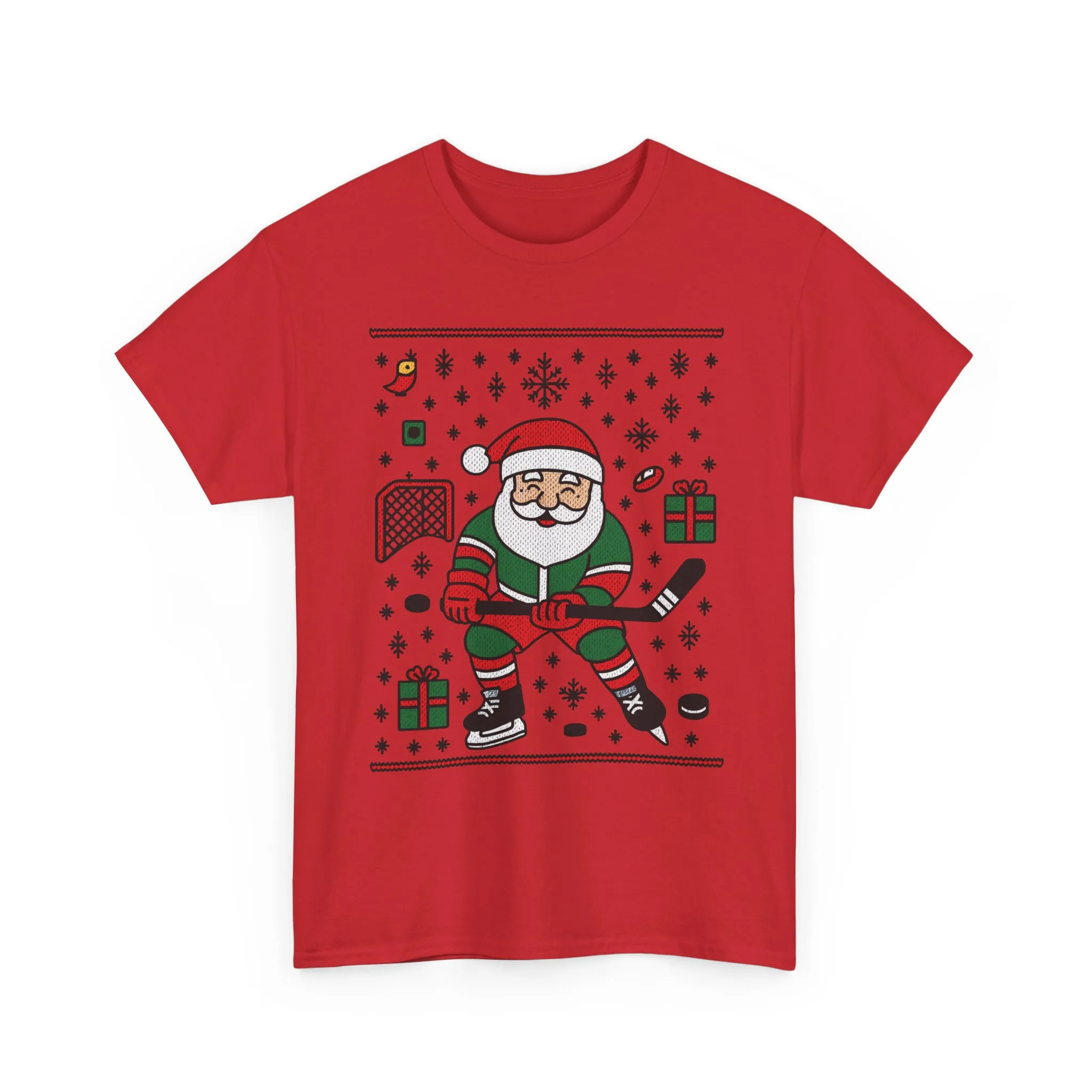 Hockey Santa Men's Christmas T-Shirt, Funny Sports Holiday Tee - Image 25
