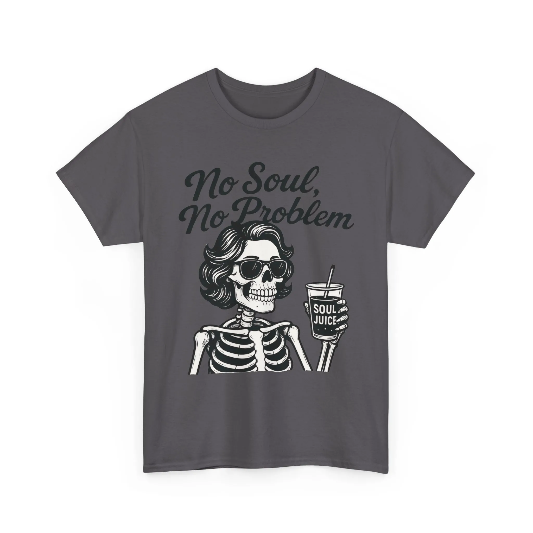 No Soul No Problem Skeleton T-Shirt for Women, Funny Gothic Skull Tee, Dark Humor Halloween Shirt, Spooky Retro Skeleton Top - Image 10
