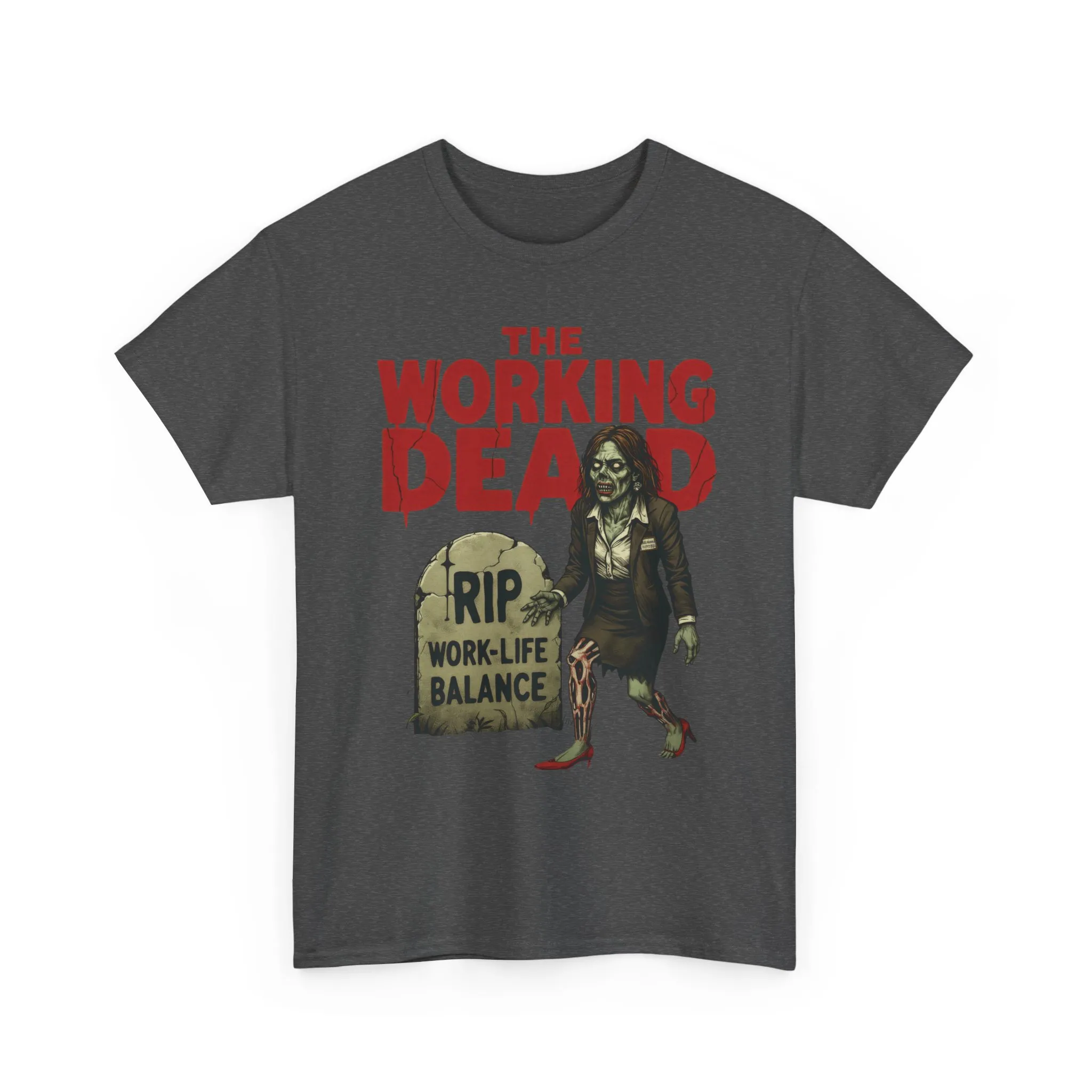 The Working Dead Women's Shirt, Funny Work Life Balance Zombie Tee, RIP Work Shirt, Halloween Office Humor, Overworked Shirt - Image 13