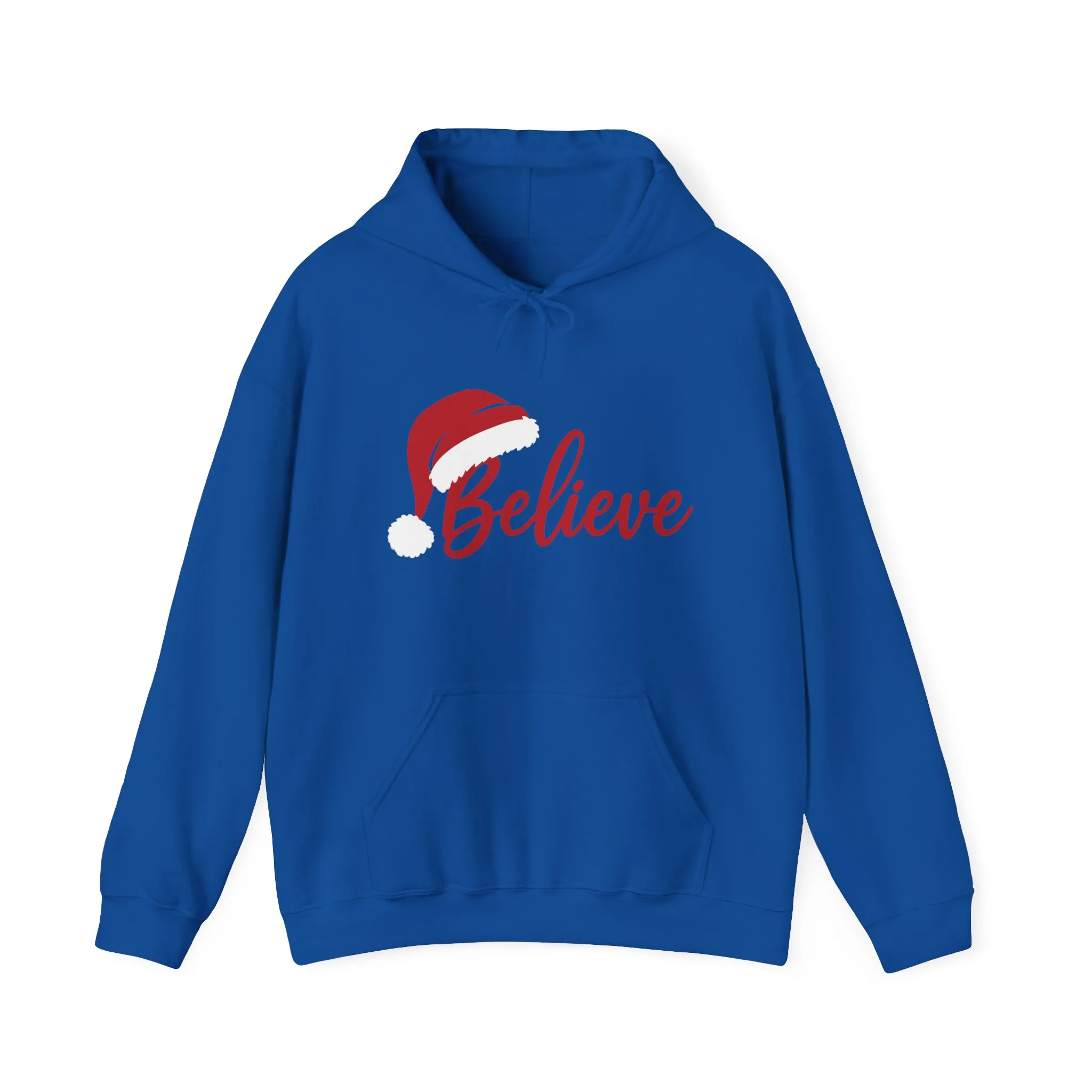 Believe Christmas Women's Hoodie, Minimal Santa Hat Holiday Sweatshirt for Women - Image 17