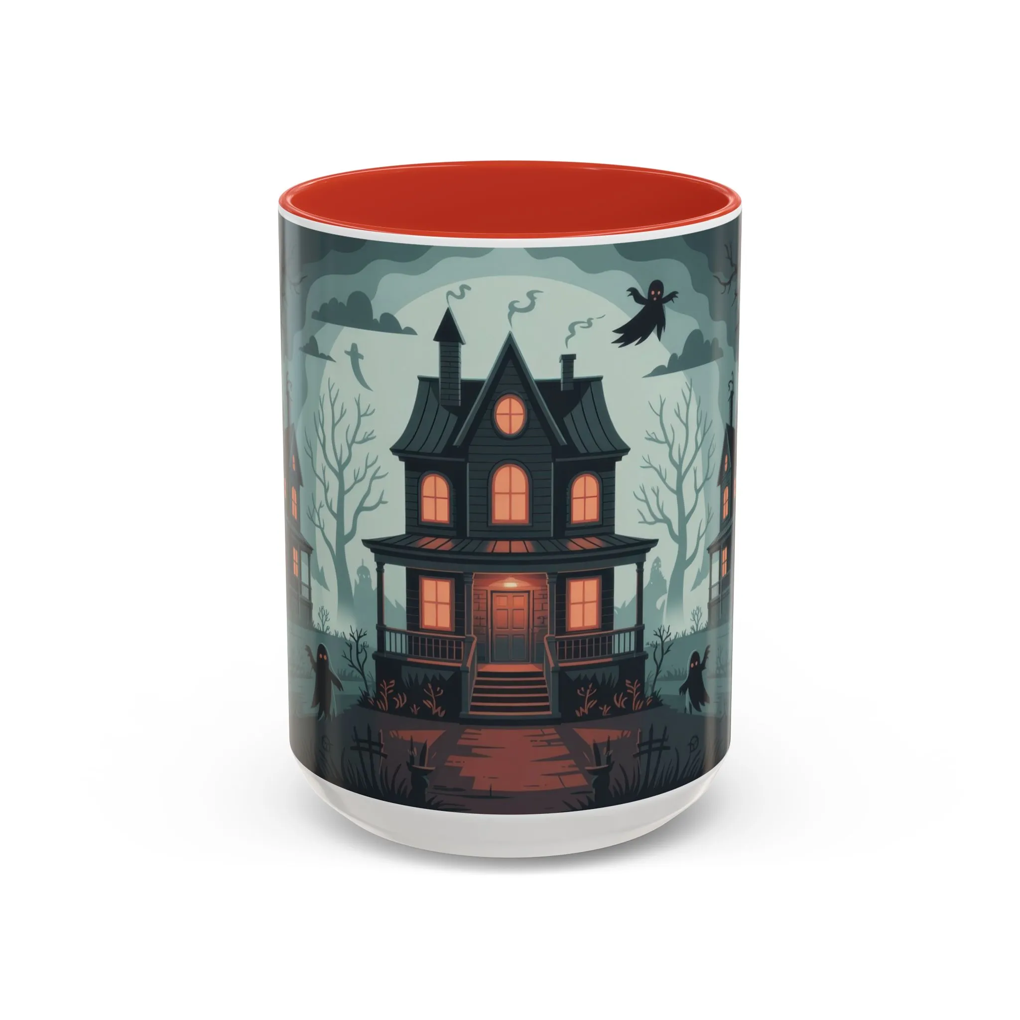 Haunted Mansion Mug, Ghostly Gothic Forest Coffee Cup, Spooky Haunted House Halloween Gift for Horror Lovers, Accent Coffee Mug (11, 15oz) - Image 16