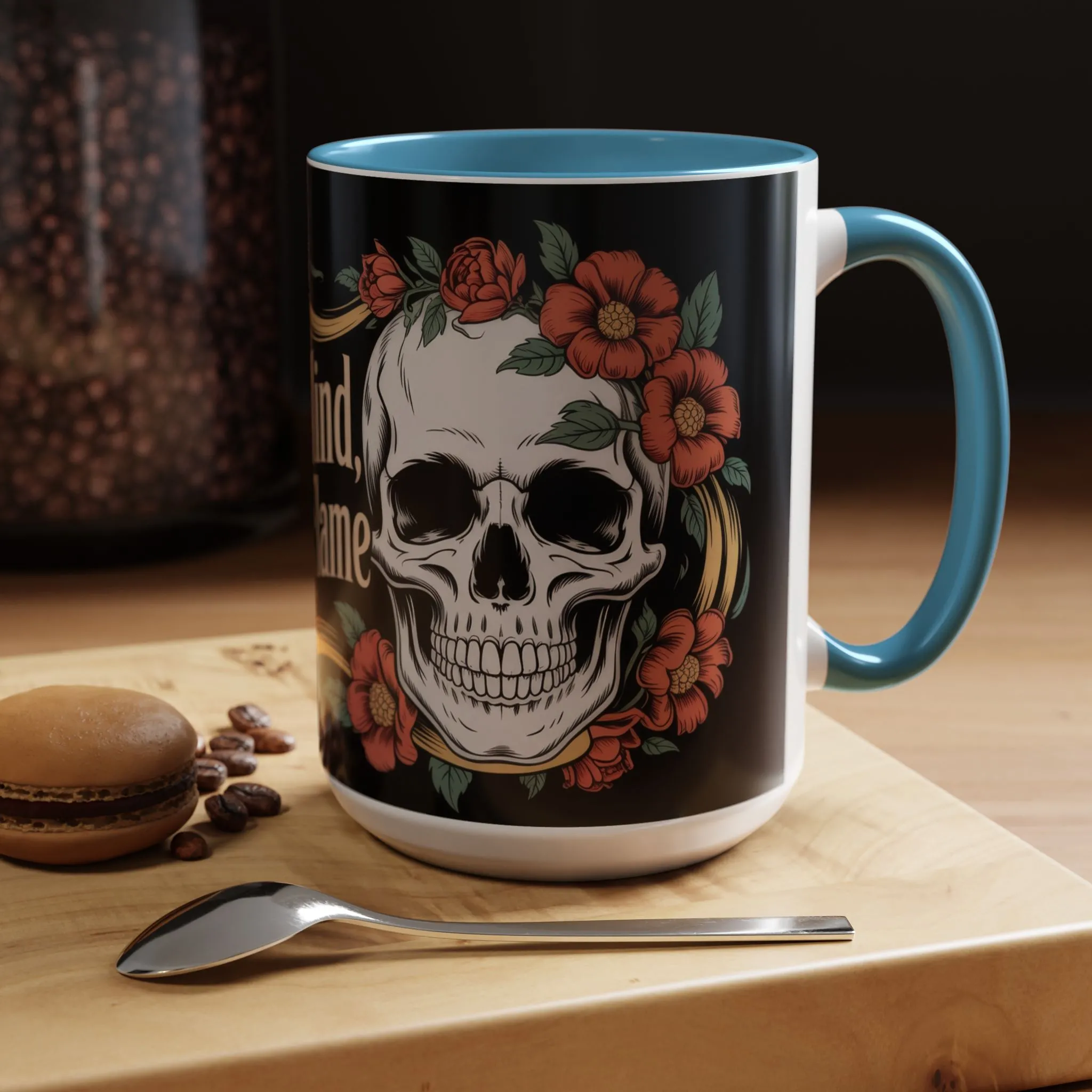 Eternal Mind Endless Flame Mug, Gothic Skull - Floral Coffee Cup, Dark Romantic Gift for Halloween or Everyday Use, Coffee Mug (11, 15oz) - Image 25