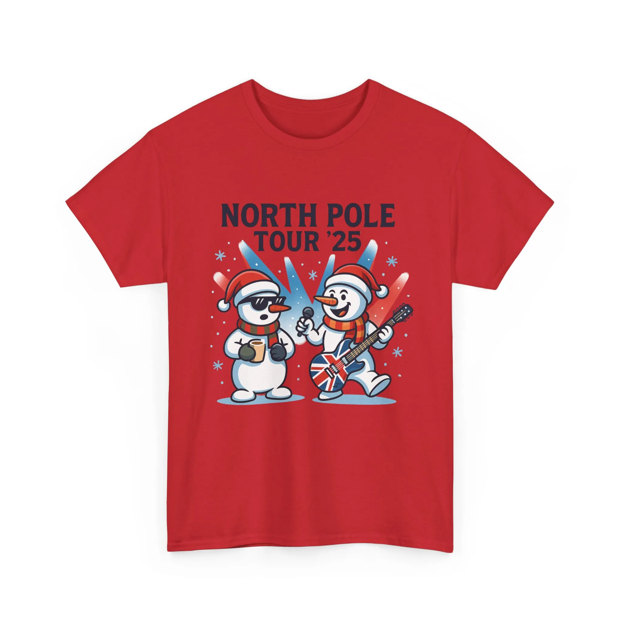 North Pole Tour 25 Men's Christmas T-Shirt, Funny Rock Music Holiday Tee - Image 25