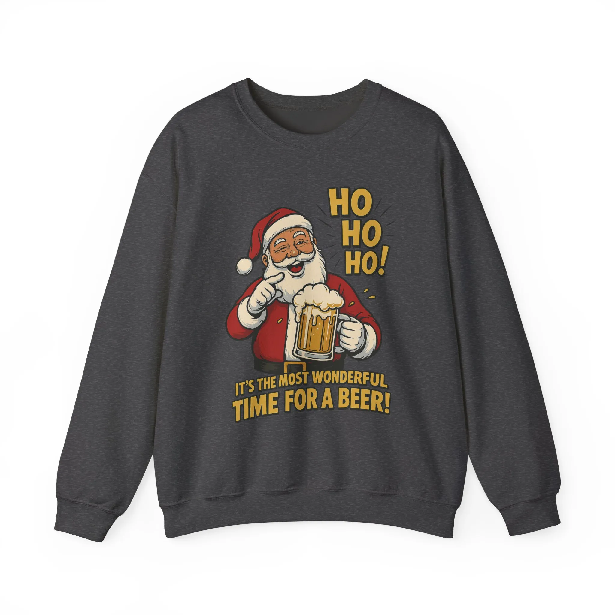Funny Santa Beer Christmas Sweatshirt, Men's Holiday Pullover, Men's Heavy Blend™ Crewneck Sweatshirt - Image 22