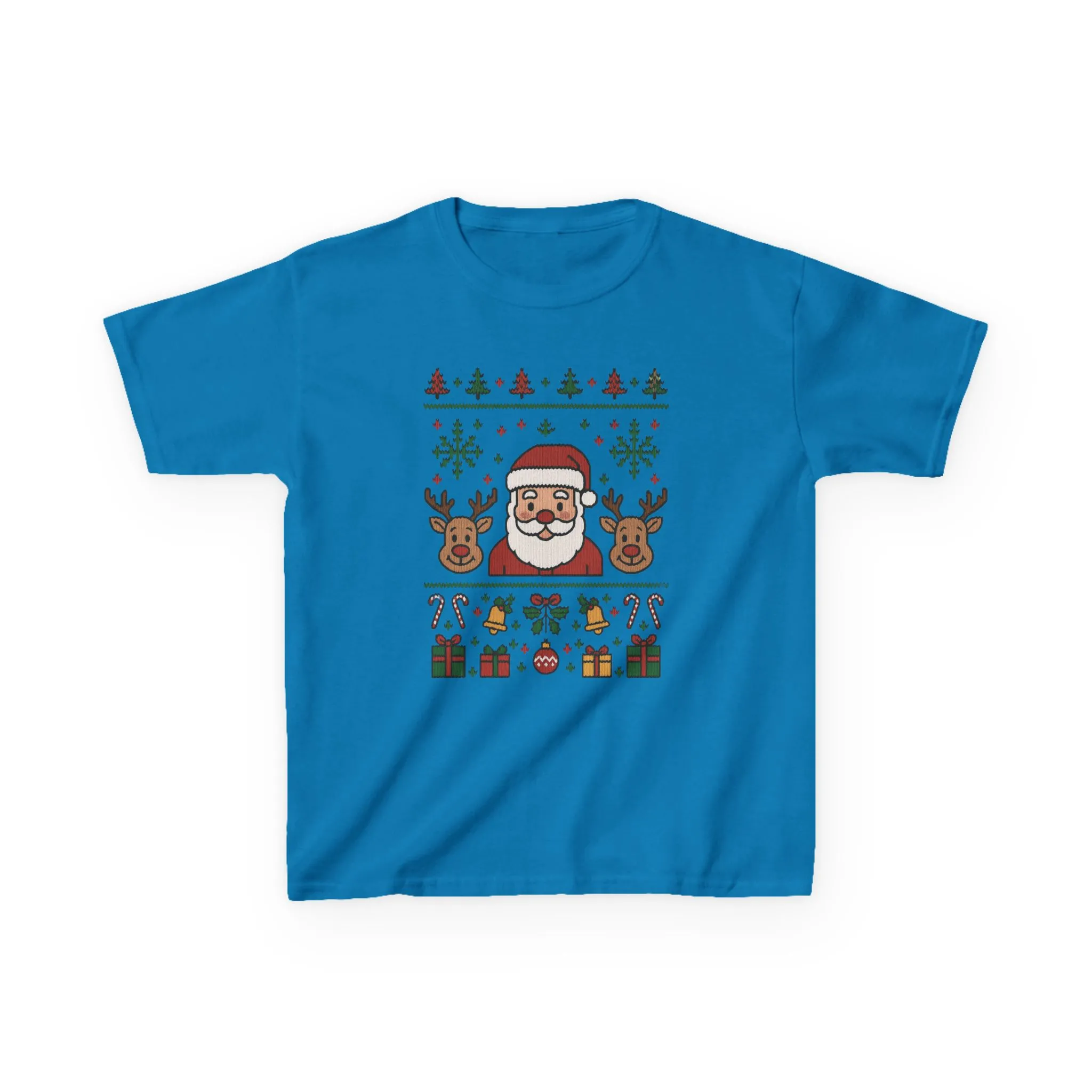 Santa - Reindeer Christmas Shirt for Kids, Cute Holiday Tee, Kids Heavy Cotton™ Tee - Image 10
