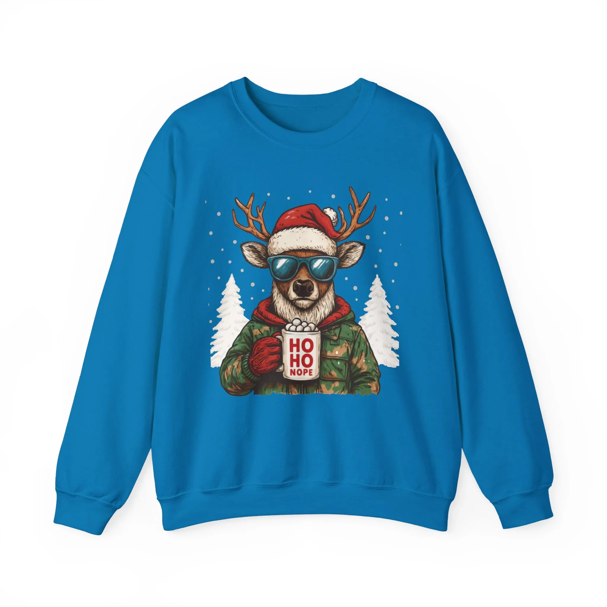 Men's HO HO NOPE Funny Christmas T-Shirt, Cool Reindeer Holiday Tee - Image 16