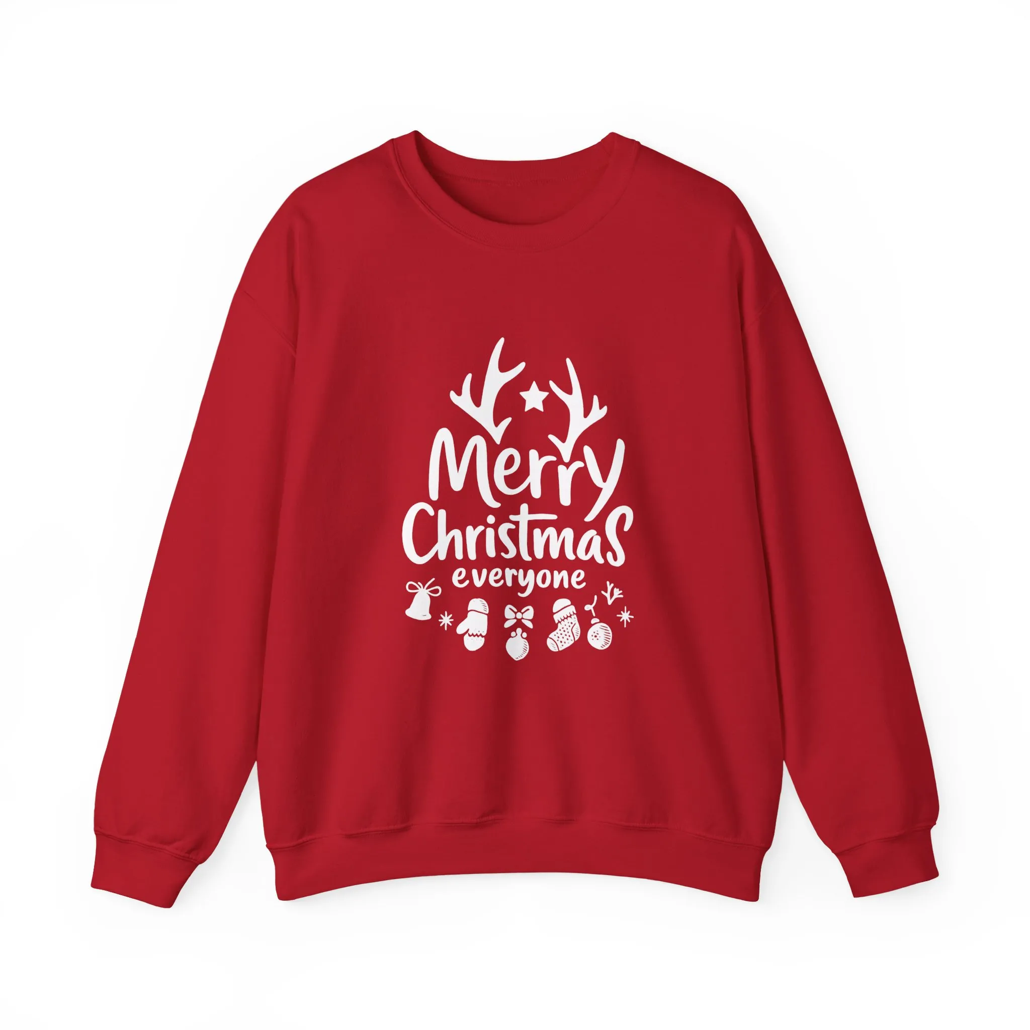 Merry Christmas Everyone Women's Sweatshirt, Cozy Holiday Pullover, Festive Minimal Design Heavy Blend™ Crewneck Sweatshirt - Image 2