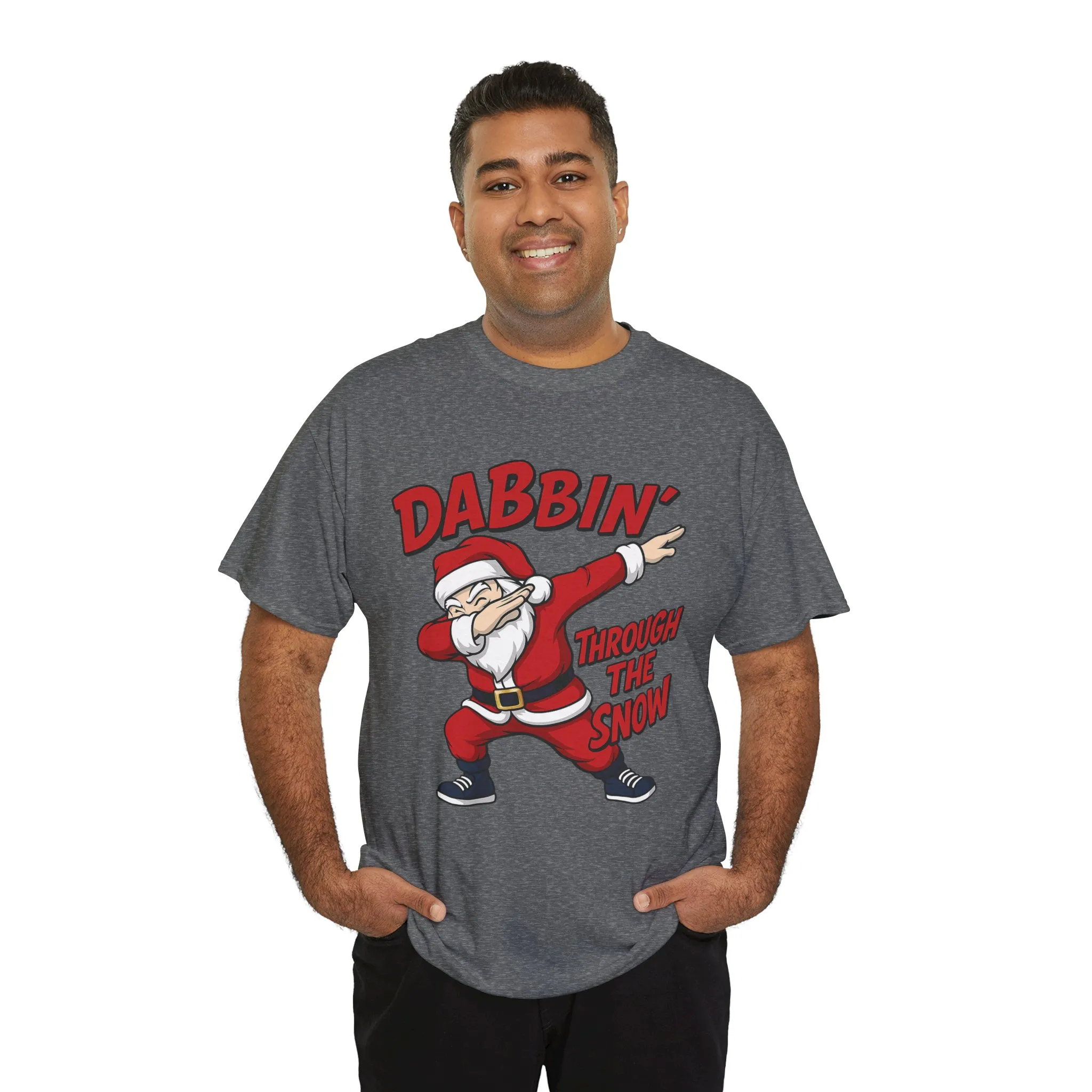 Dabbin Through The Snow Santa Men's Christmas T-Shirt, Funny Holiday Tee - Image 16