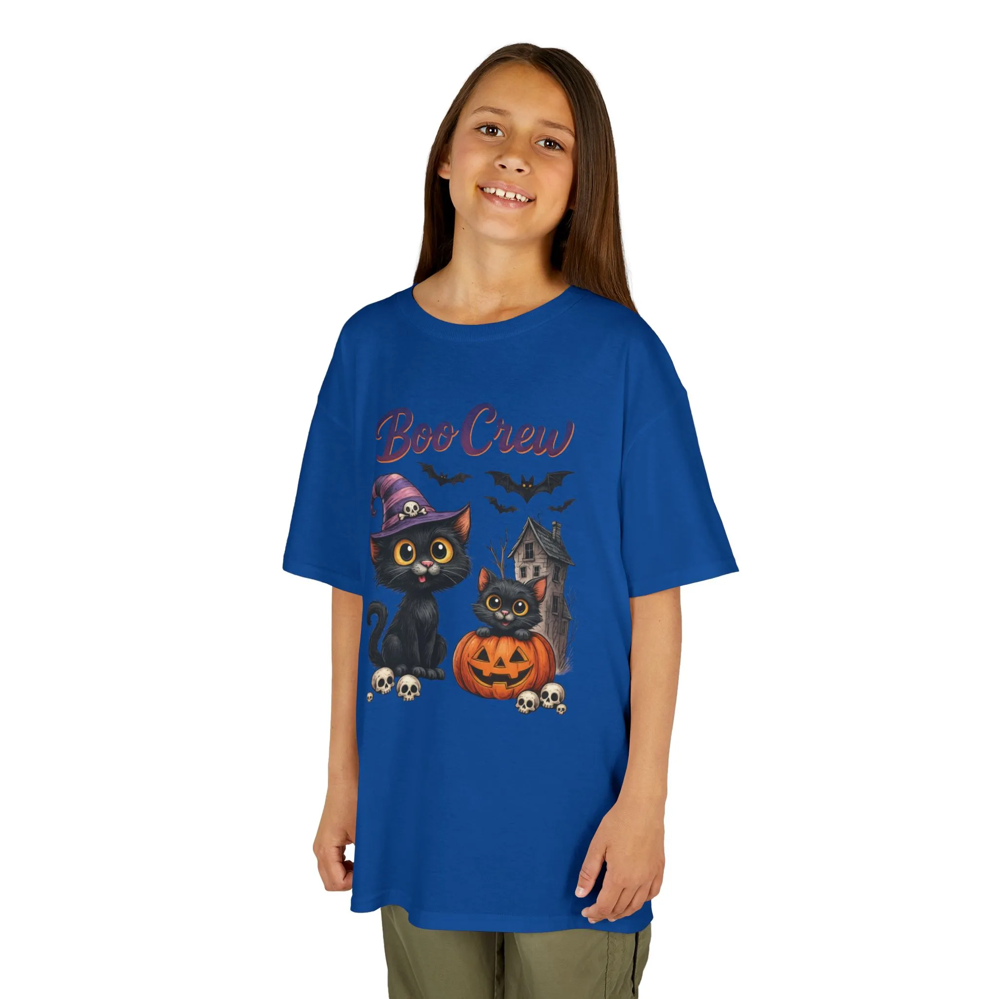 Boo Crew Kids Halloween T-Shirt, Cute Black Cats Pumpkin Design, Fun Spooky Shirt for Girls Boys - Image 17