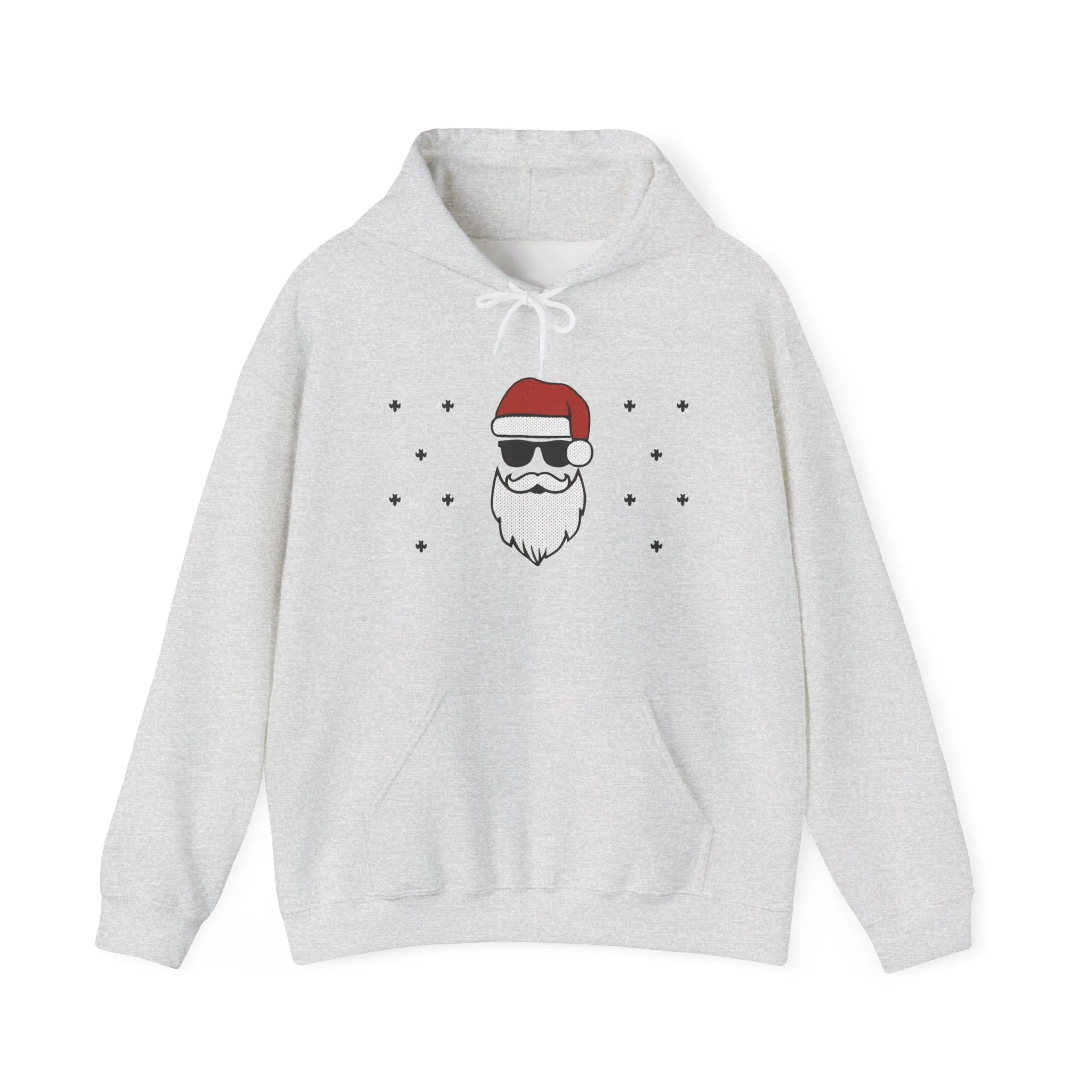Cool Santa Men’s Hoodie, Funny Christmas Sweatshirt, Retro Knit Holiday Style - Image 5
