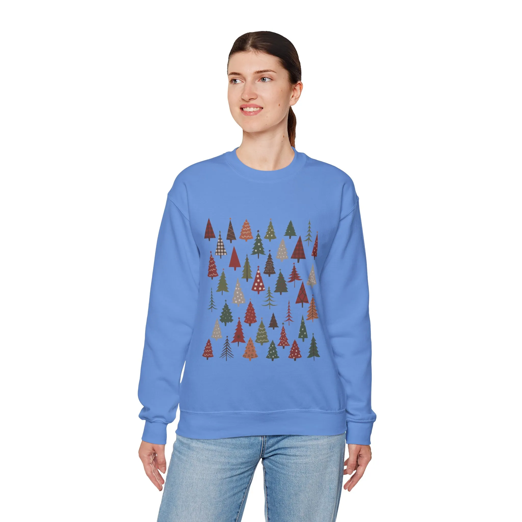 Women's Minimal Christmas Tree Sweatshirt, Rustic Holiday Pullover - Image 18