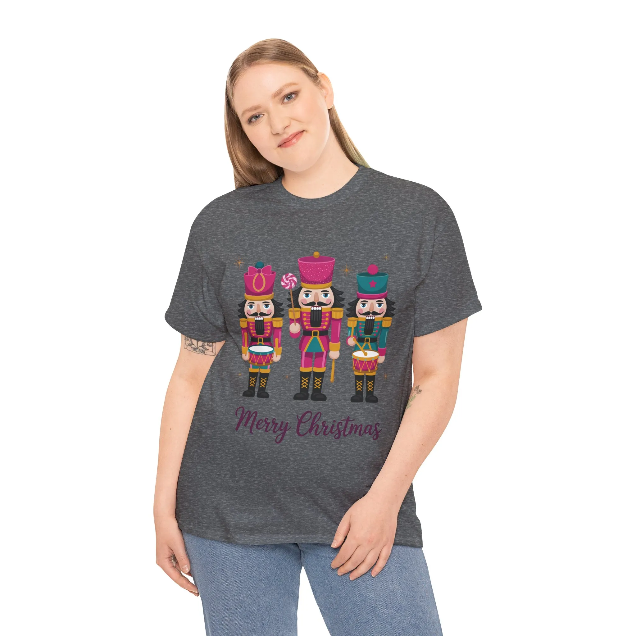 Three Nutcrackers Women's Christmas T-Shirt, Classic Holiday Tee, Mom - Daughter Family Match Christmas Outfit - Image 12