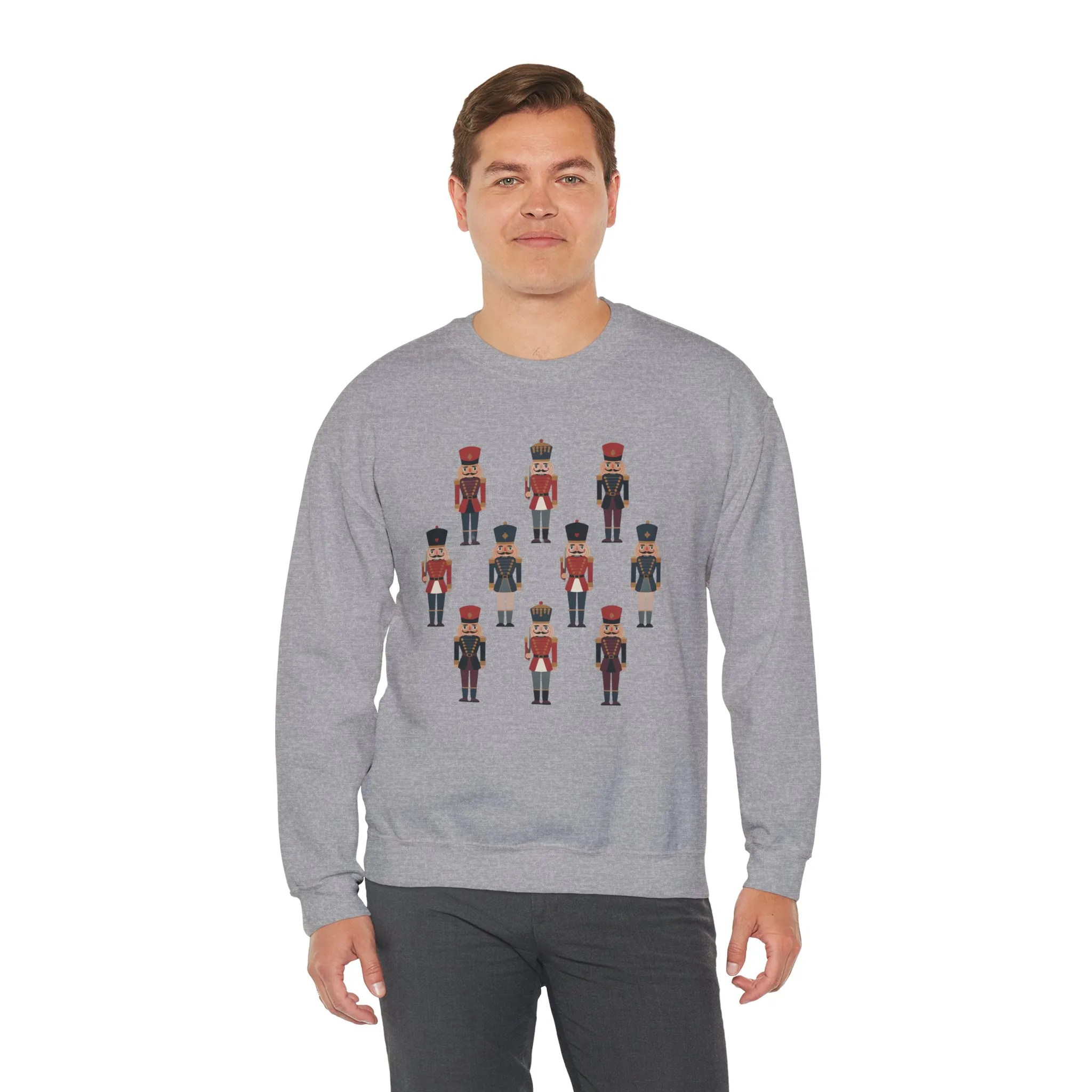 Nutcracker Soldiers Men's Christmas Sweatshirt, Classic Holiday Sweater, Family - Partner Match Outfit - Image 9