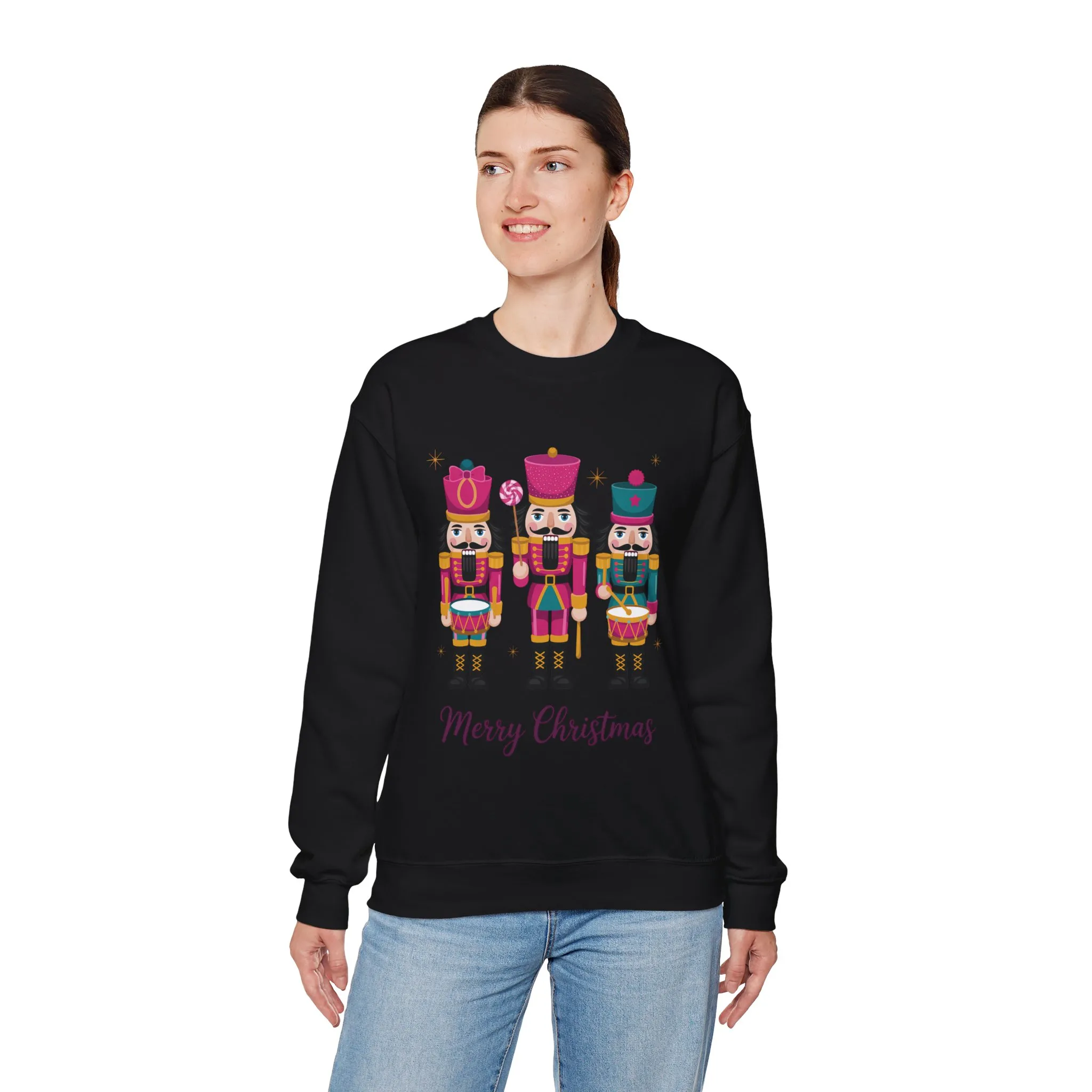Three Nutcrackers Women's Christmas Sweatshirt, Cozy Holiday Sweater, Mom - Daughter Family Match Christmas Outfit - Image 9