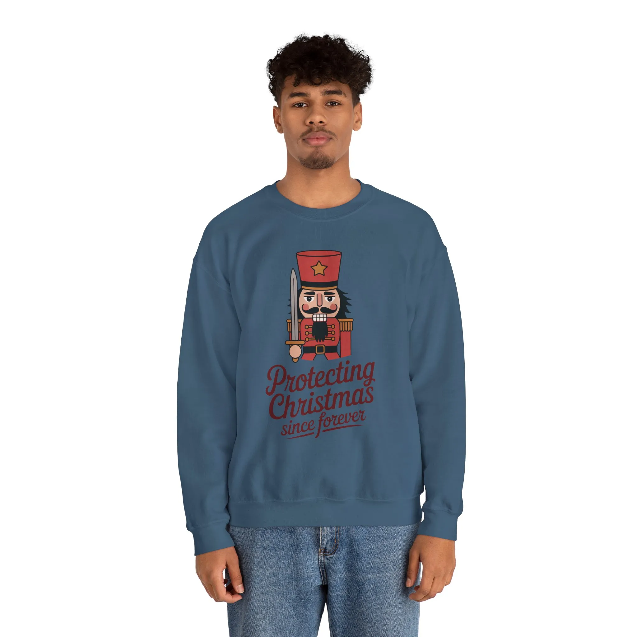 Protecting Christmas Since Forever Men's Sweatshirt, Funny Nutcracker Christmas Sweater, Holiday Gift for Him - Image 17