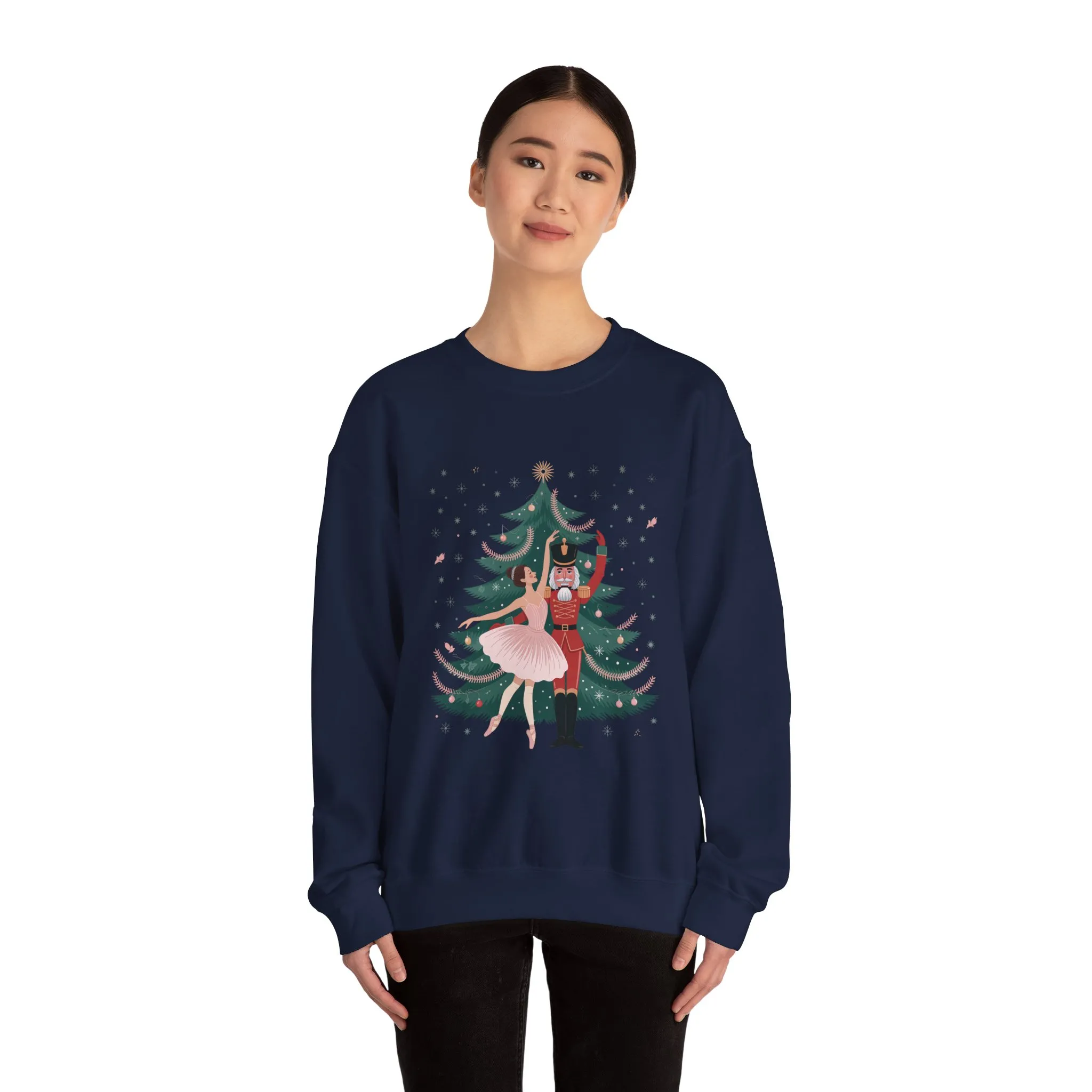 Nutcracker Ballerina Women's Sweatshirt, Cozy Christmas Sweater, Family Match Holiday Outfit for Mom - Image 14