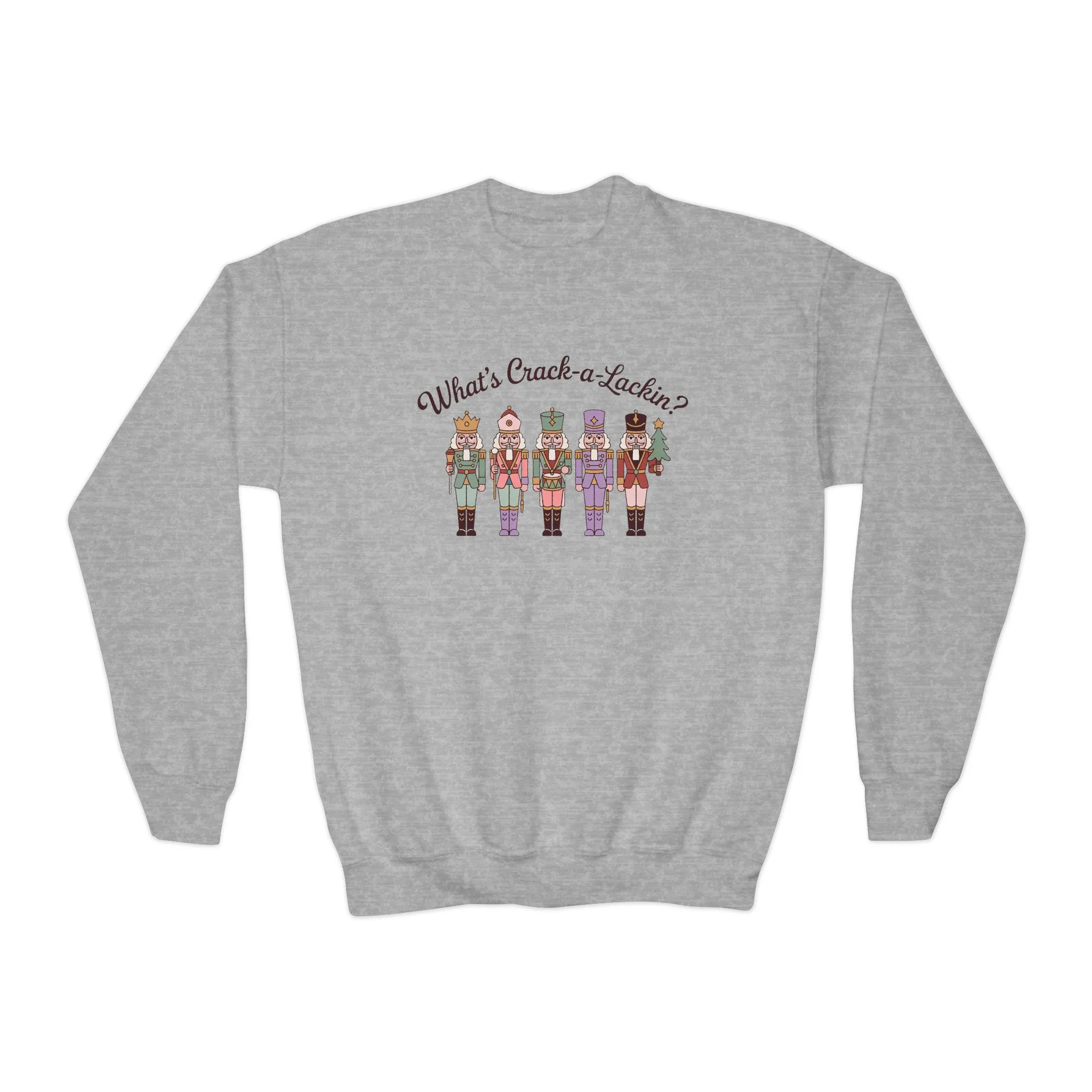What's Crack-a-Lackin? Girls Christmas Sweatshirt, Cozy Nutcracker Squad Sweater, Mom - Daughter Family Match Outfit - Image 4