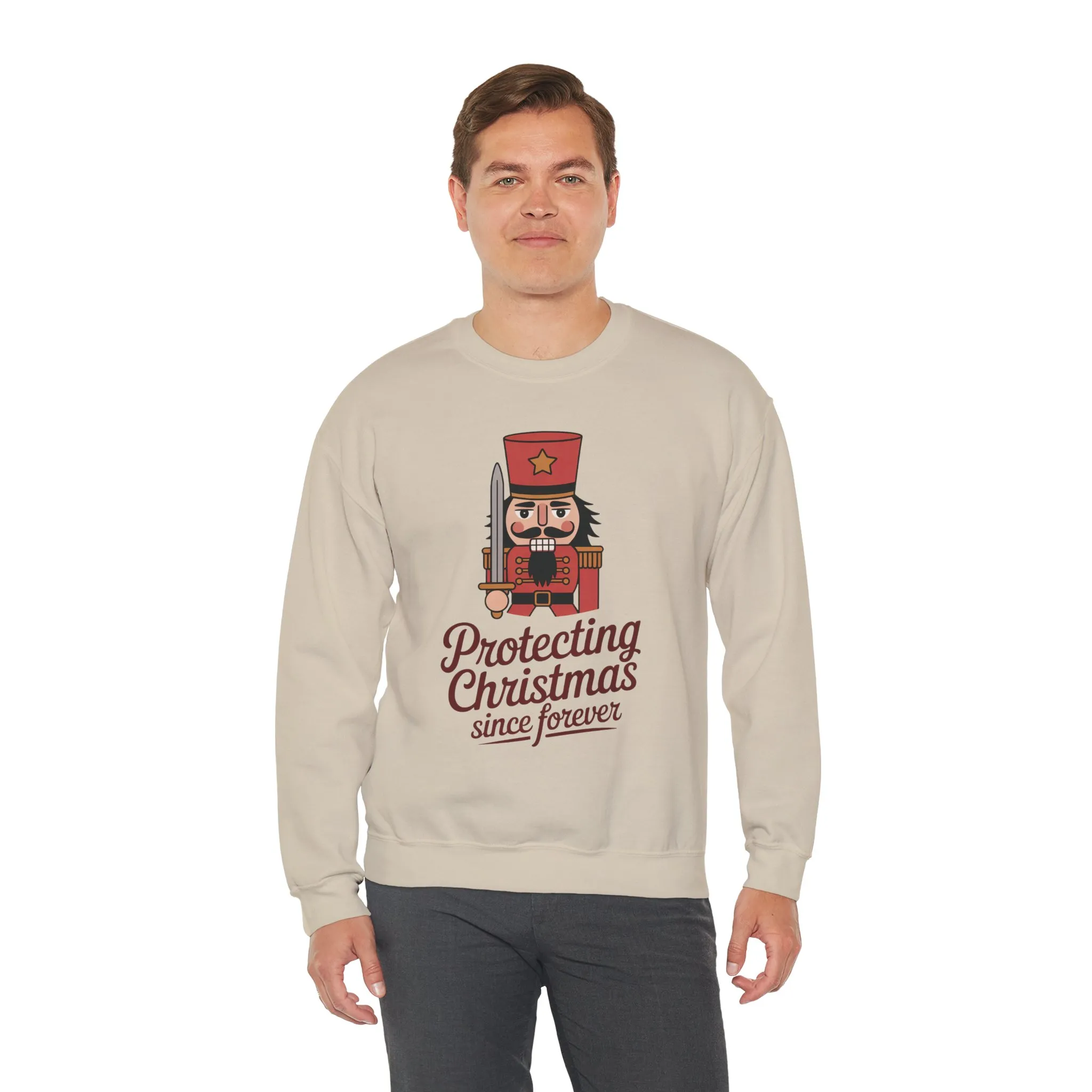 Protecting Christmas Since Forever Men's Sweatshirt, Funny Nutcracker Christmas Sweater, Holiday Gift for Him - Image 6