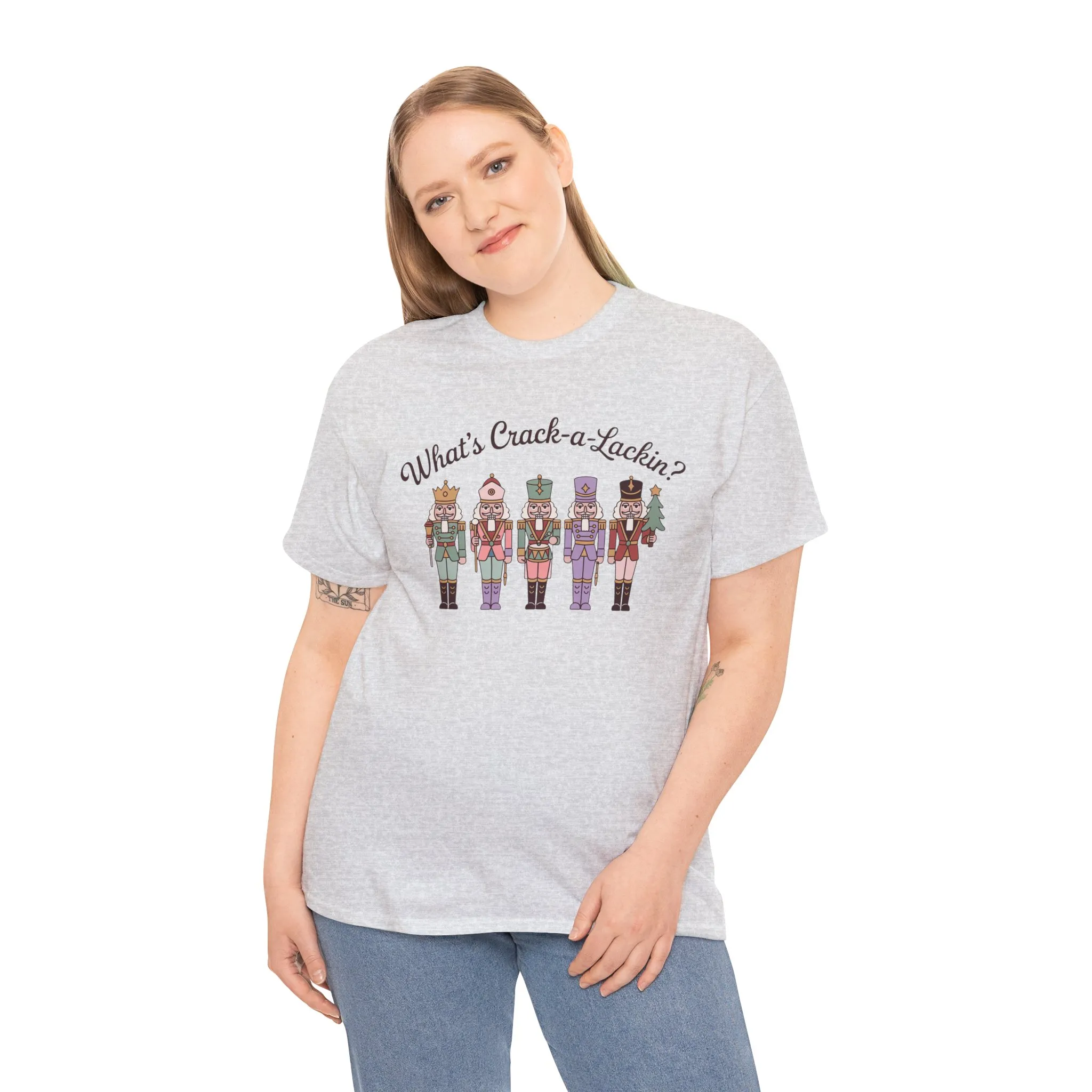 What's Crack-a-Lackin? Women's Funny Christmas T-Shirt, Nutcracker Squad Tee, Holiday Humor Top for Her - Image 3