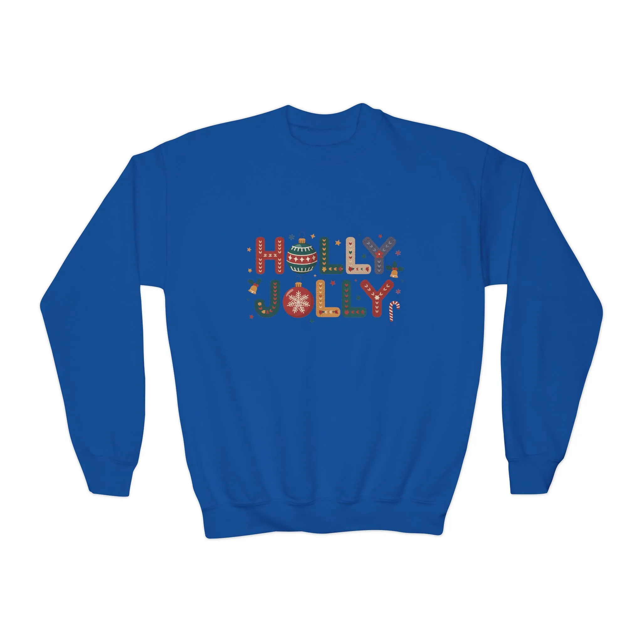 Girls Holly Jolly Christmas Sweatshirt, Cute Ornament Letter Pullover, Mother-Daughter Matching Outfit - Image 9