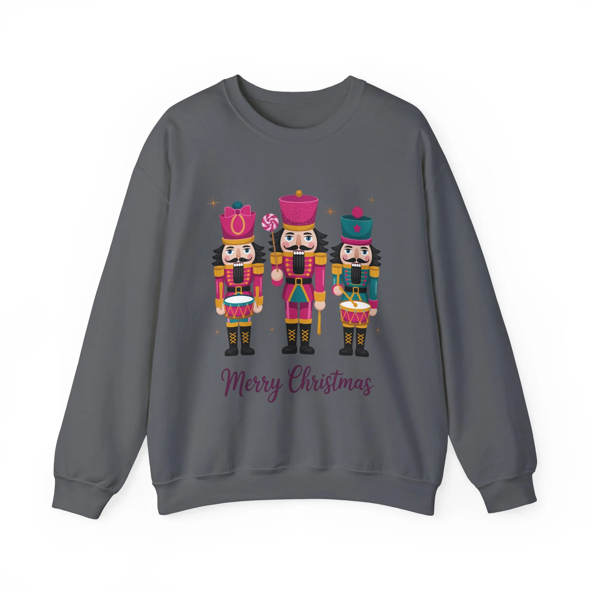 Three Nutcrackers Women's Christmas Sweatshirt, Cozy Holiday Sweater, Mom - Daughter Family Match Christmas Outfit - Image 2