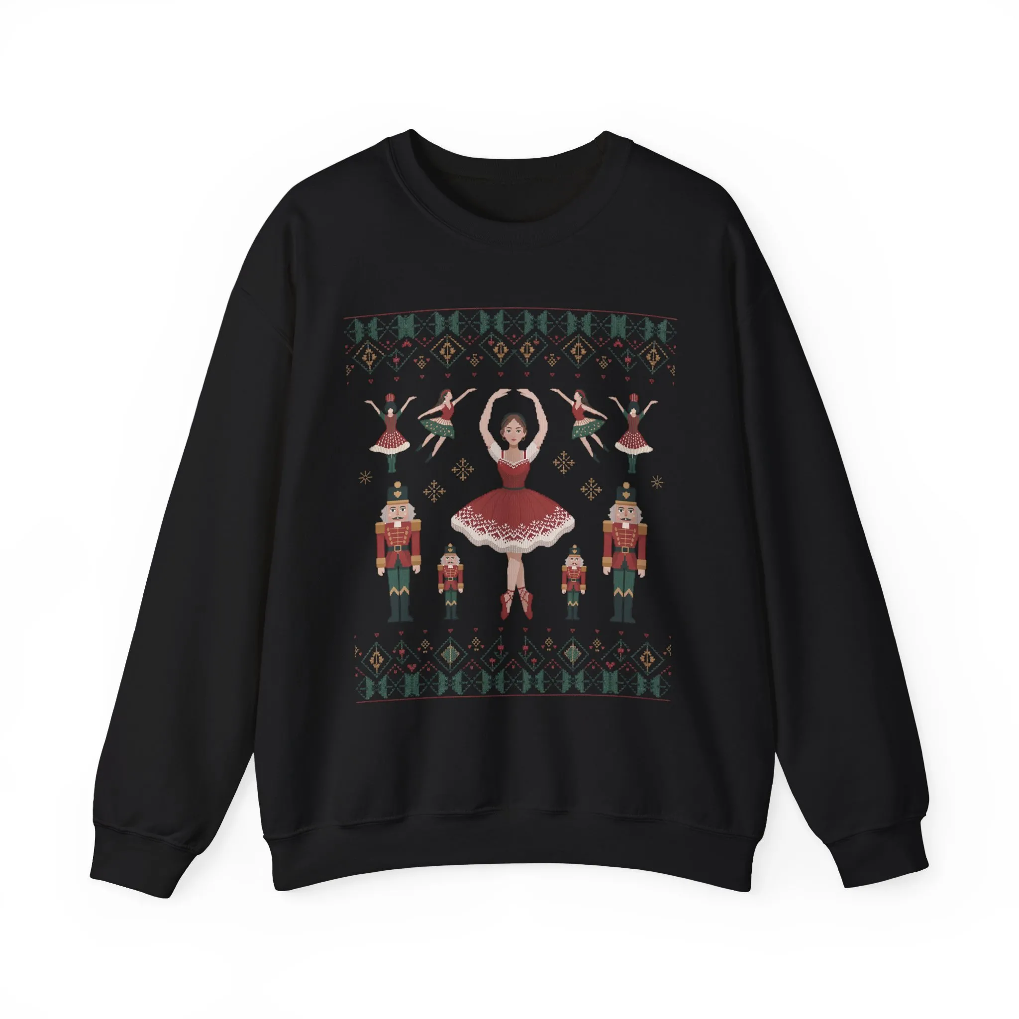 Nutcracker Ballerina Women's Christmas Sweatshirt, Cozy Ballet Sweater, Mom - Daughter Family Match Holiday Outfit - Image 7