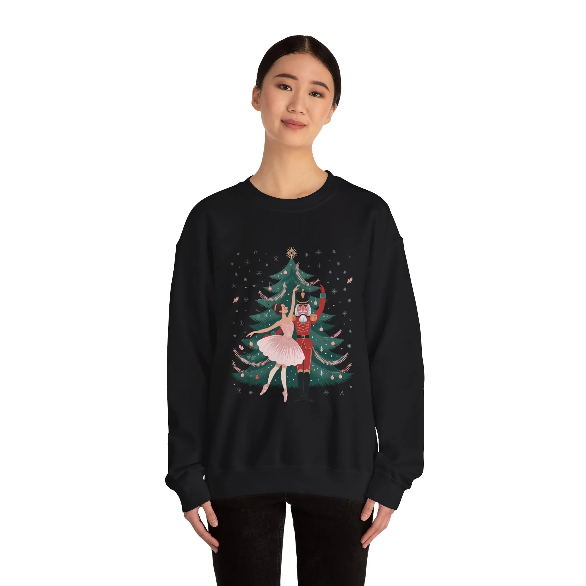 Nutcracker Ballerina Women's Sweatshirt, Cozy Christmas Sweater, Family Match Holiday Outfit for Mom - Image 8
