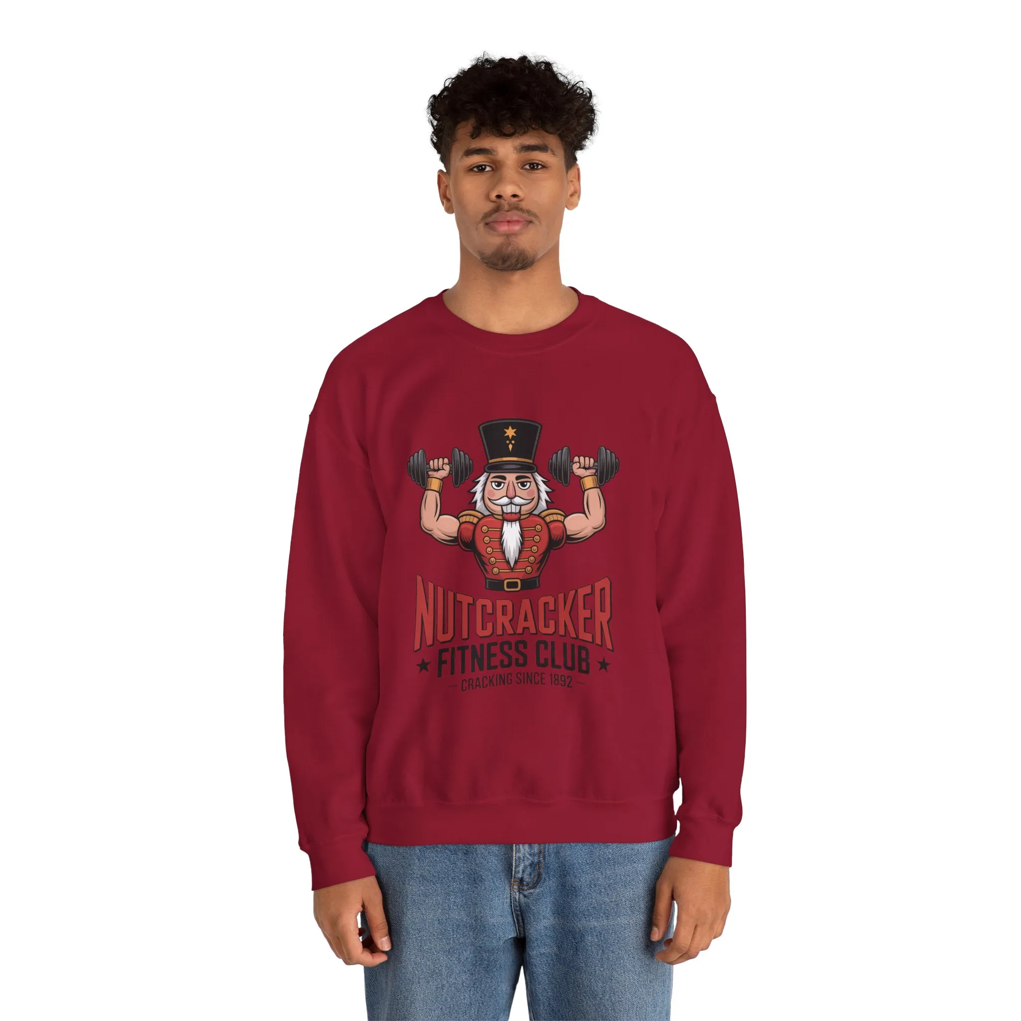 Nutcracker Fitness Club Men's Sweatshirt, Funny Gym Christmas Sweater, Holiday Gift for Him - Image 26