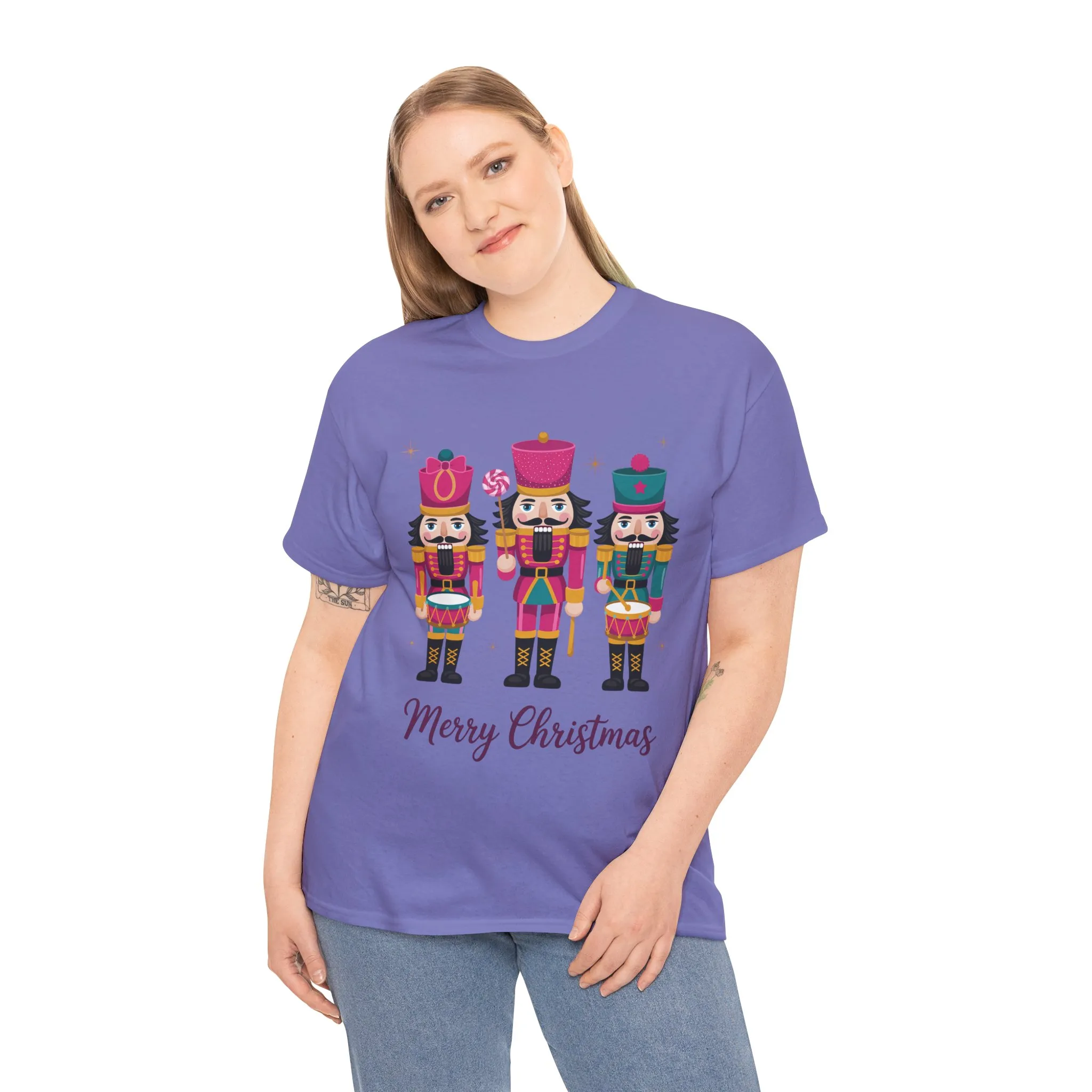 Three Nutcrackers Women's Christmas T-Shirt, Classic Holiday Tee, Mom - Daughter Family Match Christmas Outfit - Image 24