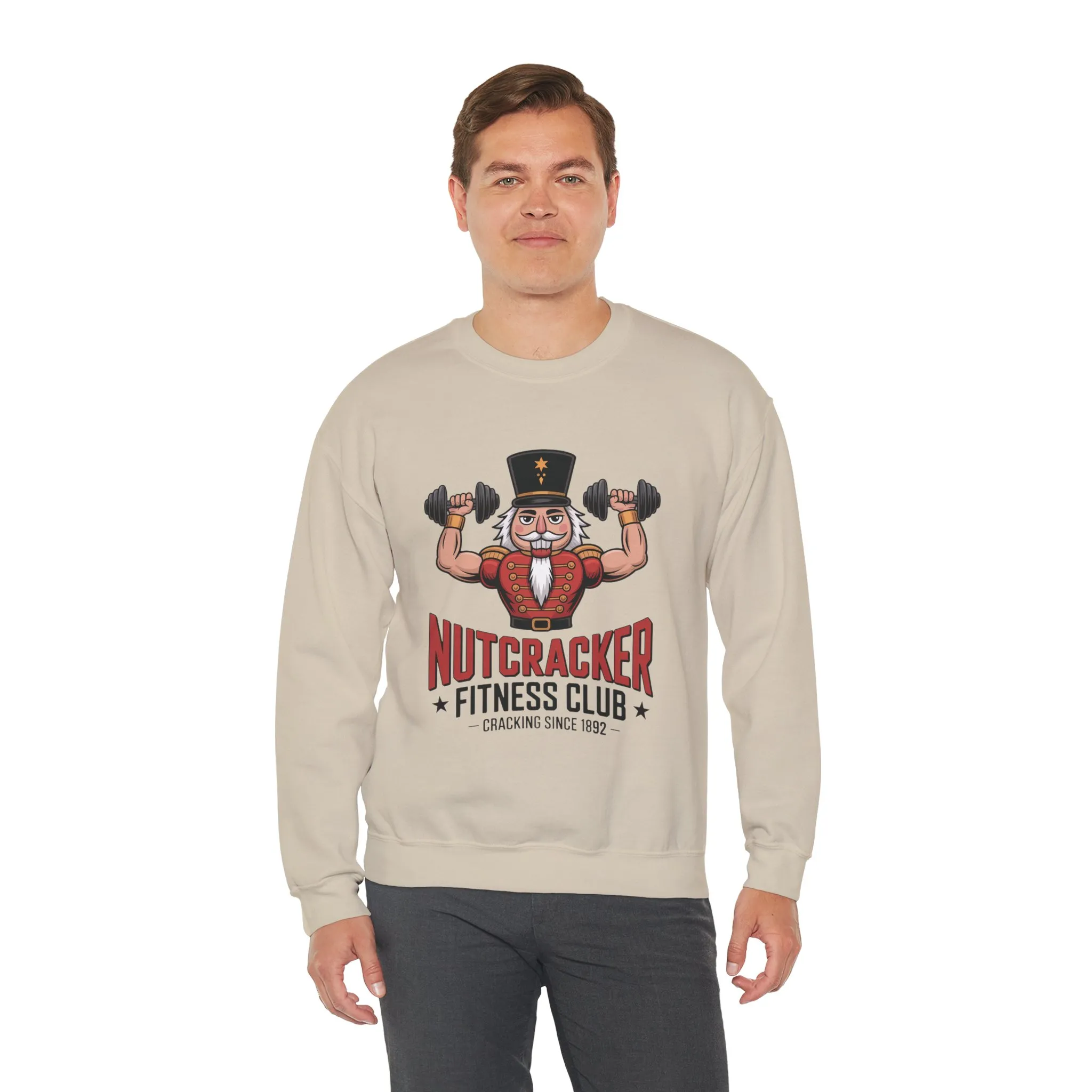 Nutcracker Fitness Club Men's Sweatshirt, Funny Gym Christmas Sweater, Holiday Gift for Him - Image 3
