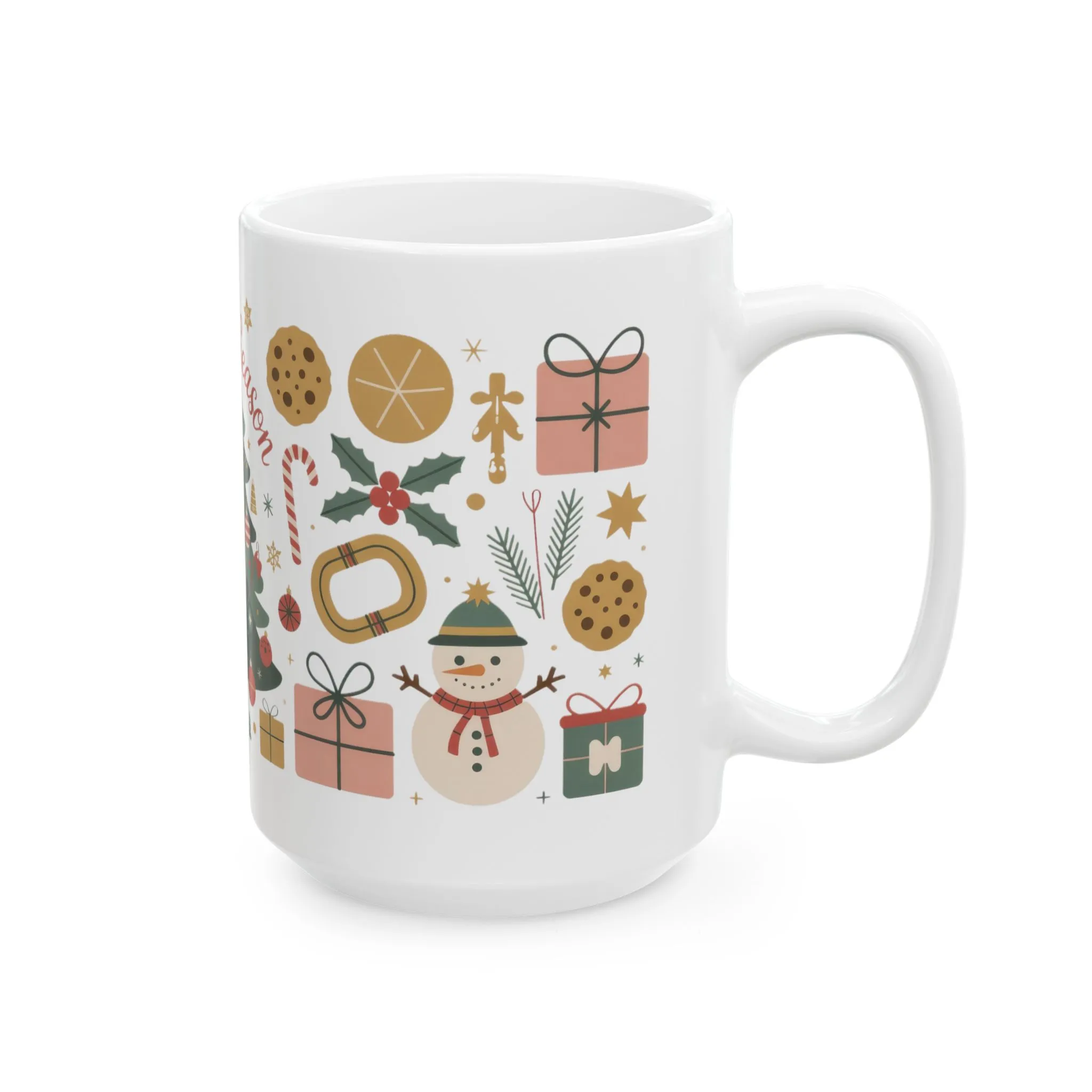 Tis The Season Christmas Mug, Cozy Holiday Coffee Cup, Festive Tree - Santa Design, Christmas Gift Idea, Ceramic Mug, (11oz, 15oz) - Image 12