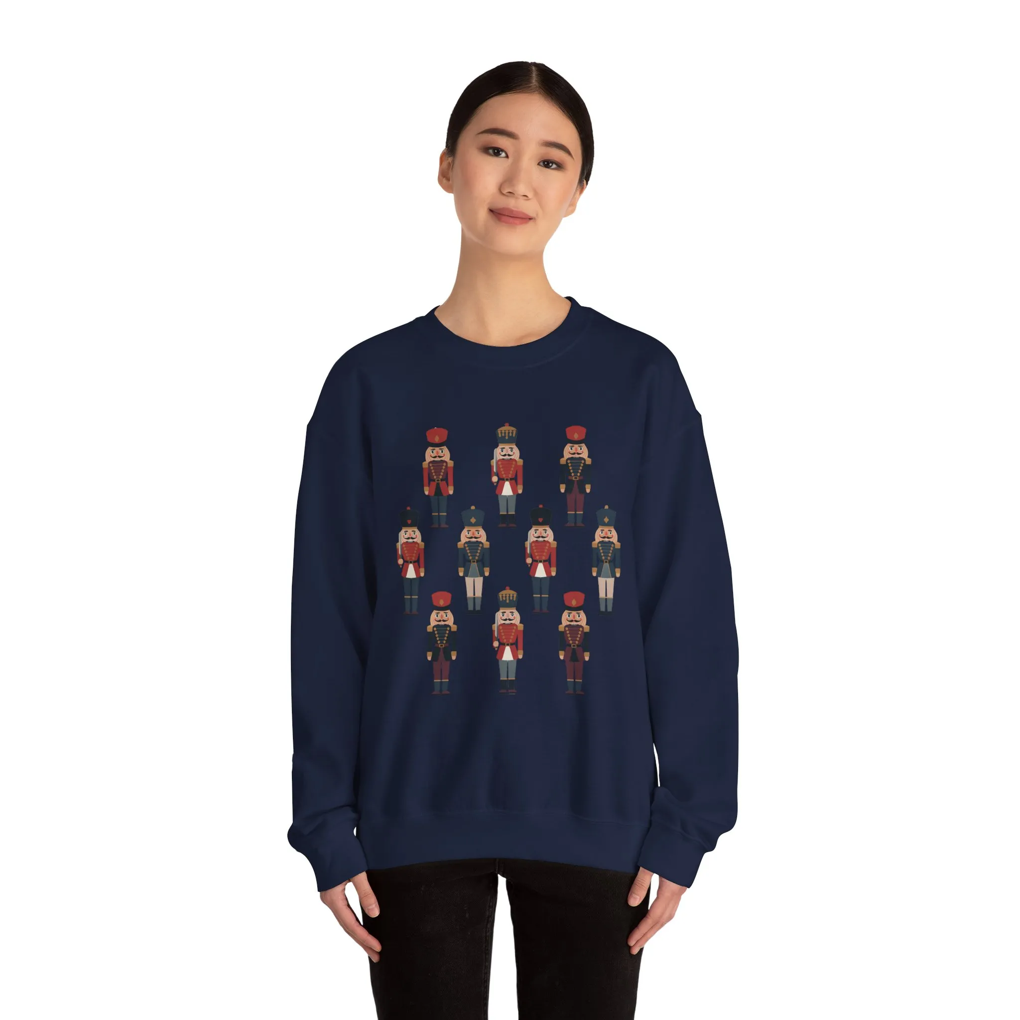 Nutcracker Soldiers Women's Christmas Sweatshirt, Cozy Holiday Sweater, Family - Partner Match Outfit - Image 17