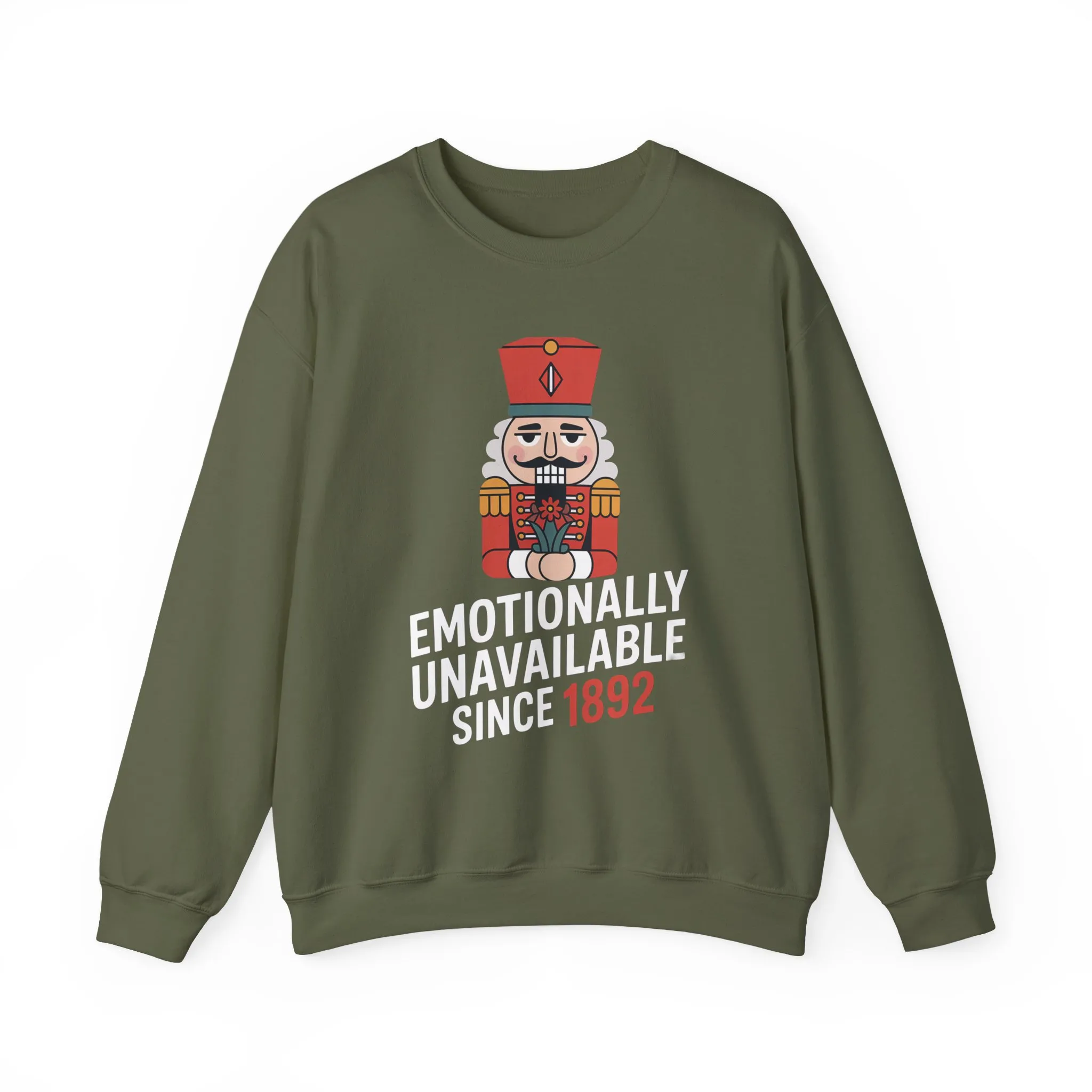 Emotionally Unavailable Since 1892 Men's Sweatshirt, Funny Nutcracker Christmas Sweater, Holiday Gift for Him - Image 7
