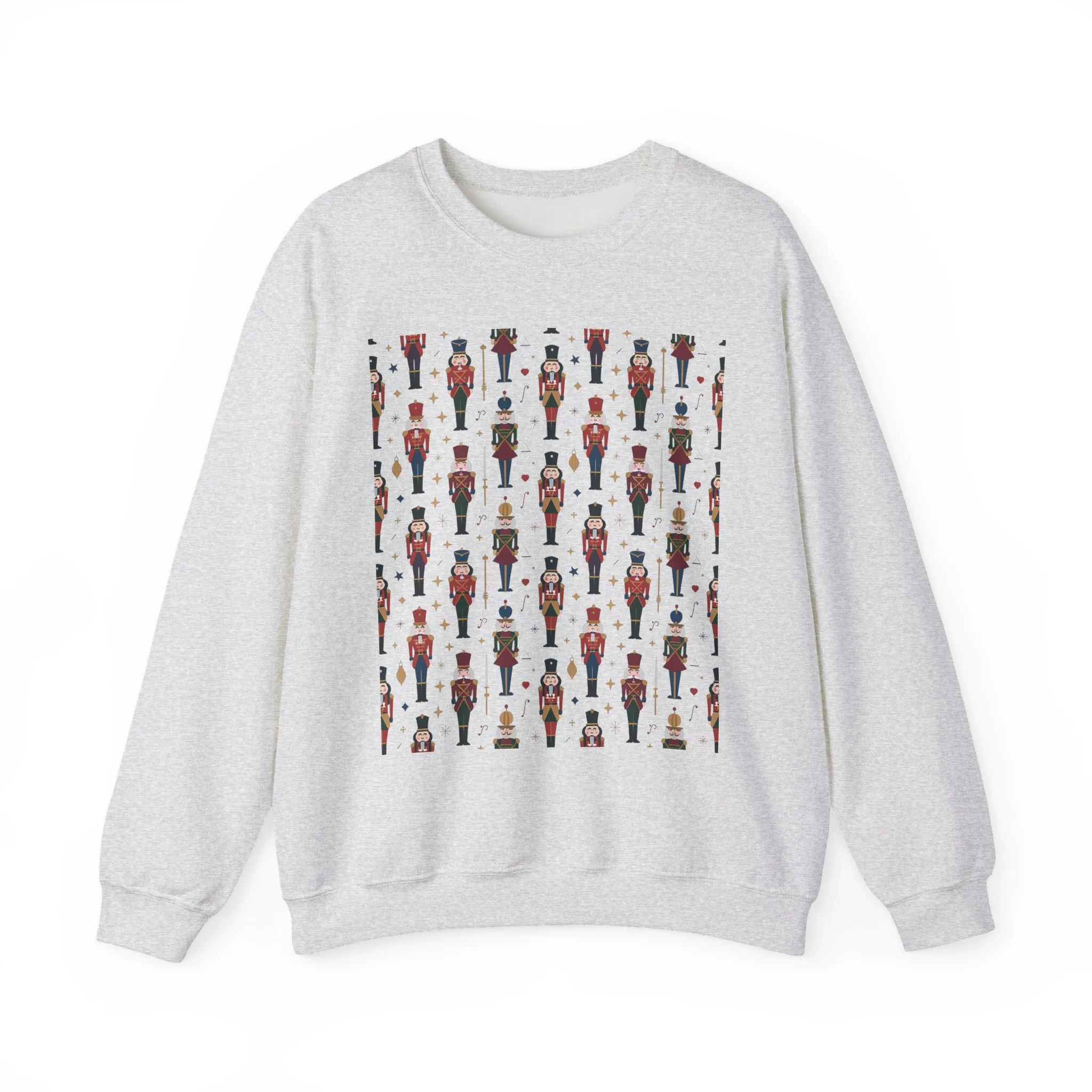 Nutcracker Pattern Men's Sweatshirt, Festive Christmas Pullover, Holiday Gift for Him - Image 4