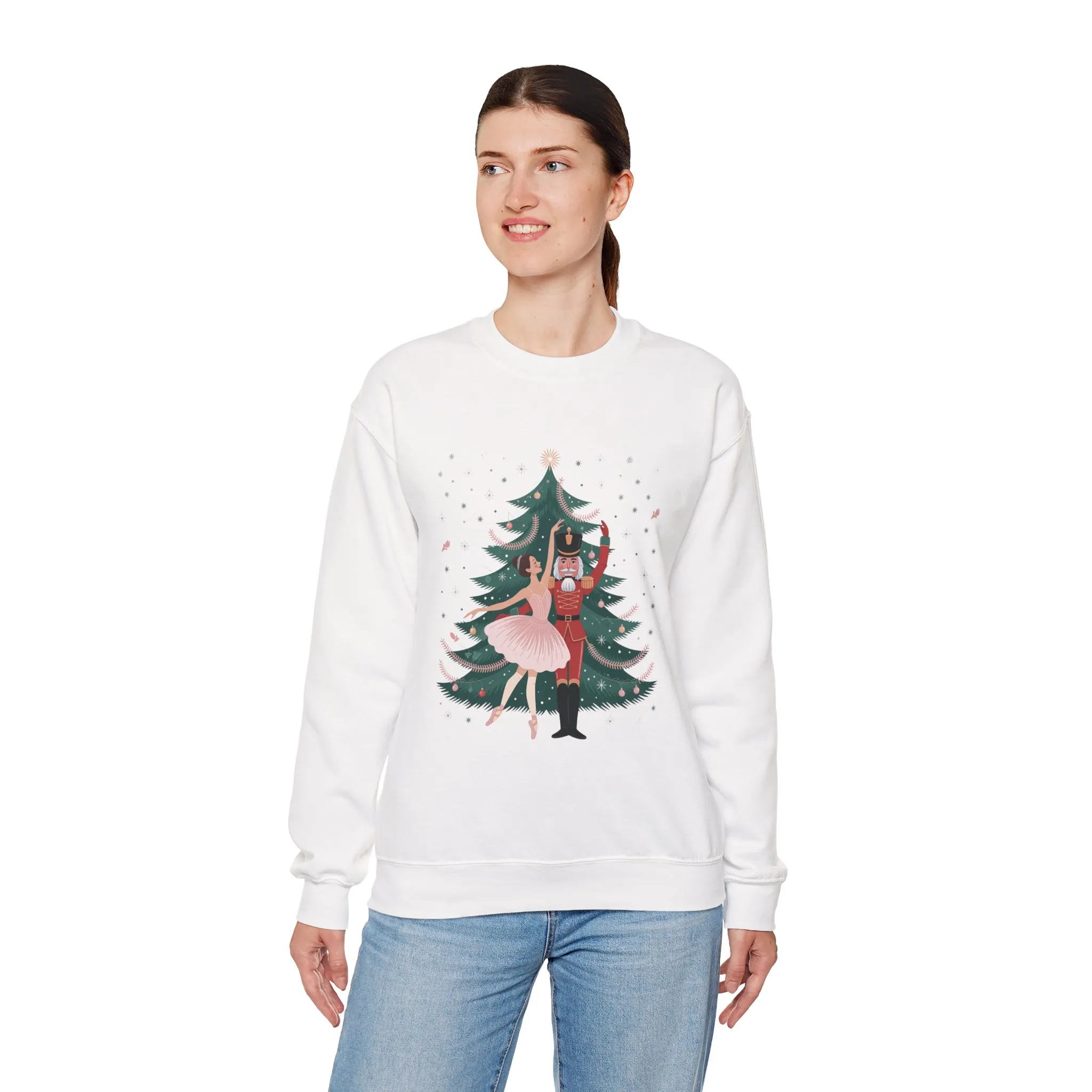 Nutcracker Ballerina Women's Sweatshirt, Cozy Christmas Sweater, Family Match Holiday Outfit for Mom - Image 6