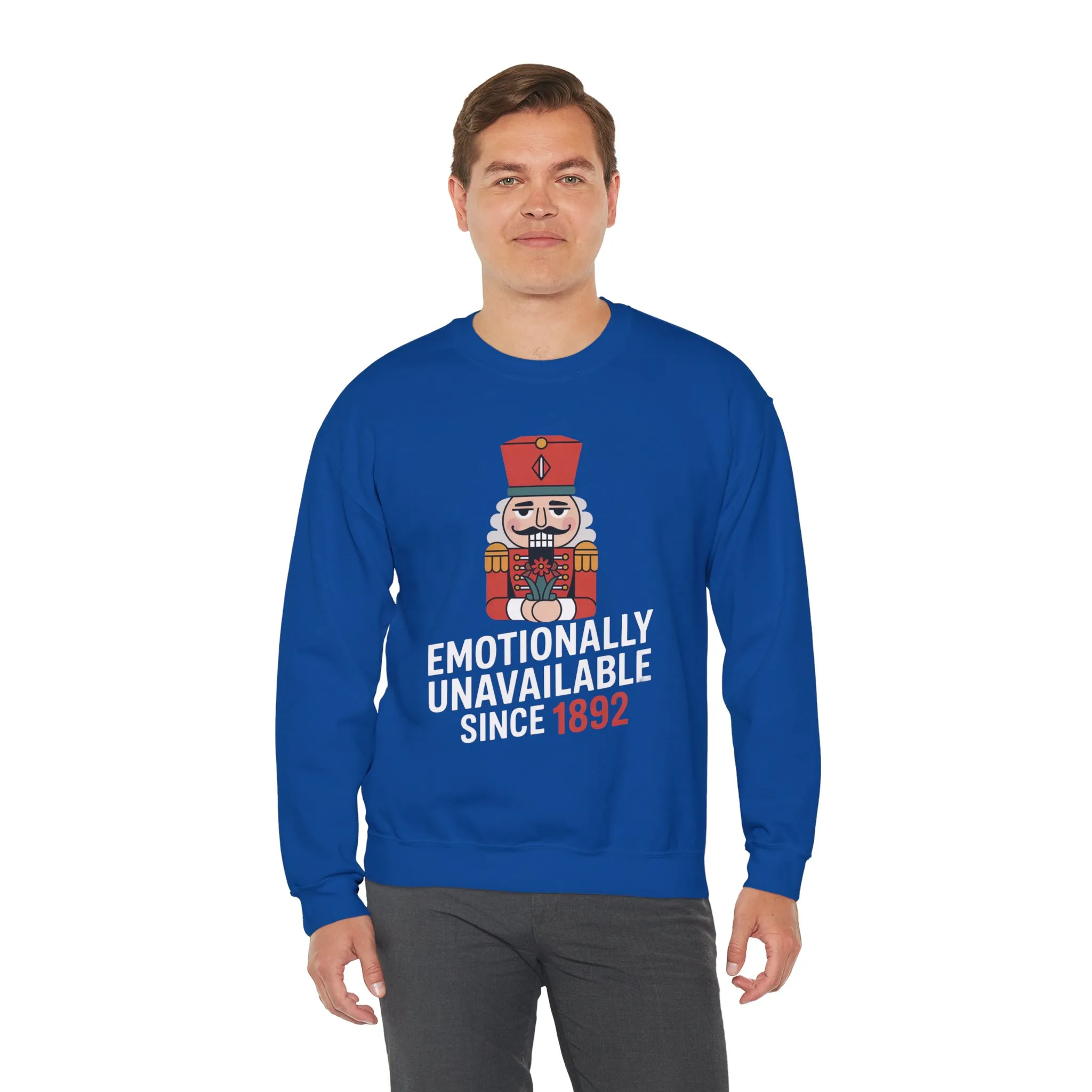 Emotionally Unavailable Since 1892 Men's Sweatshirt, Funny Nutcracker Christmas Sweater, Holiday Gift for Him - Image 18